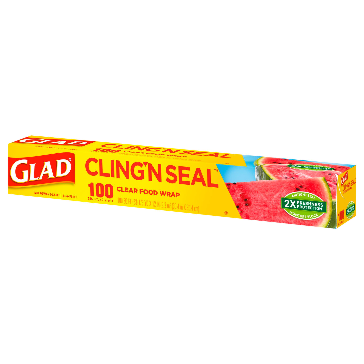 Glad Cling N Seal Plastic Food Wrap, 300 Square Foot Roll 