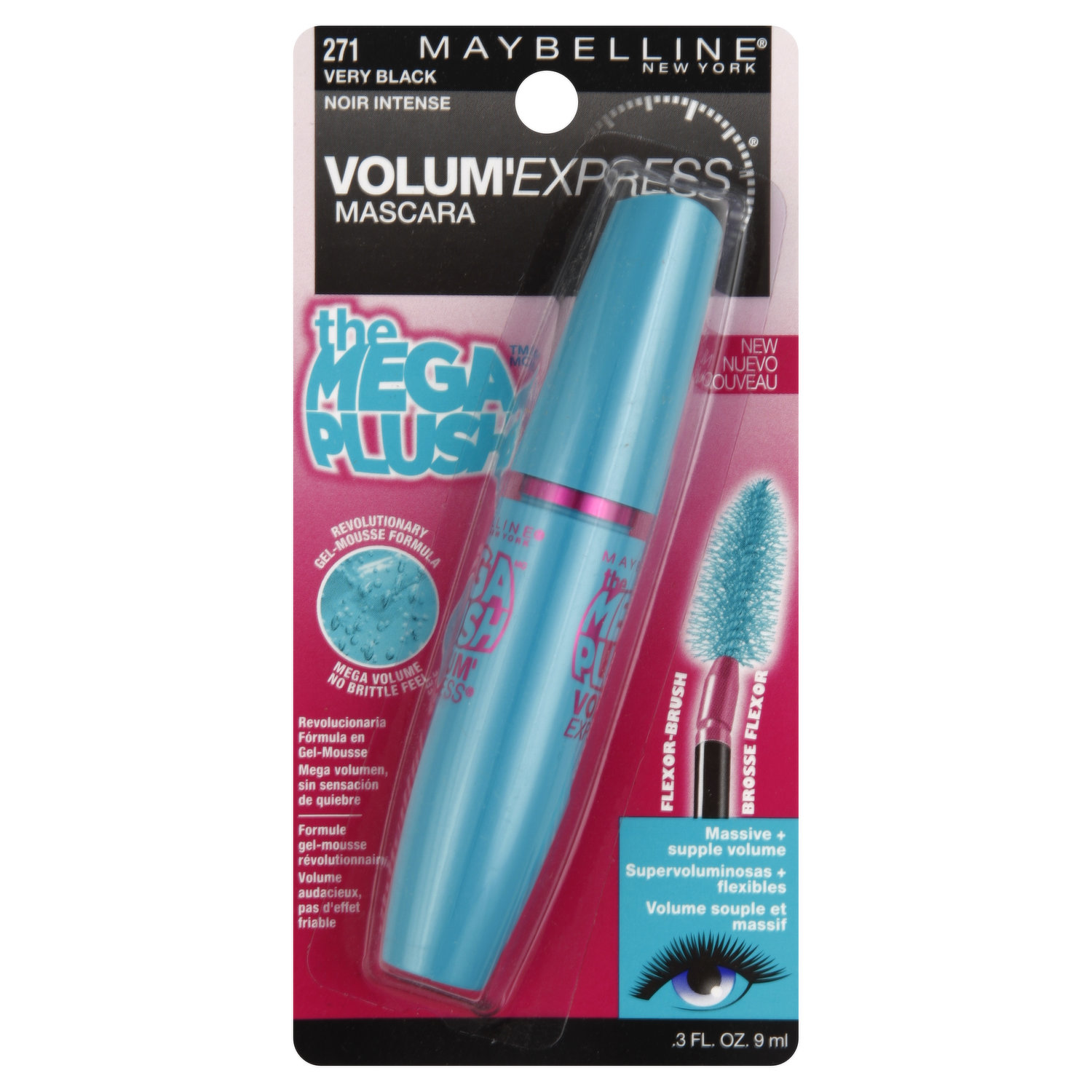 maybelline Mascara, The Mega Plush, Very Black 271