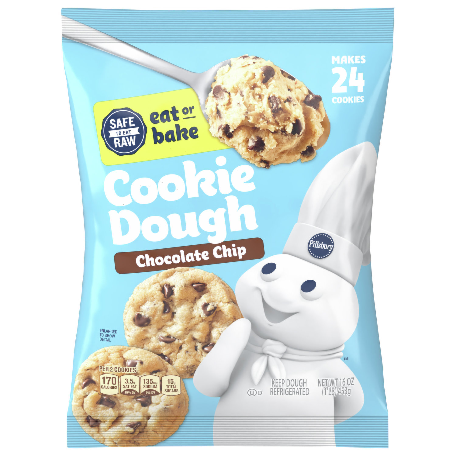 Pillsbury Cookie Dough, Chocolate Chip - Brookshire's