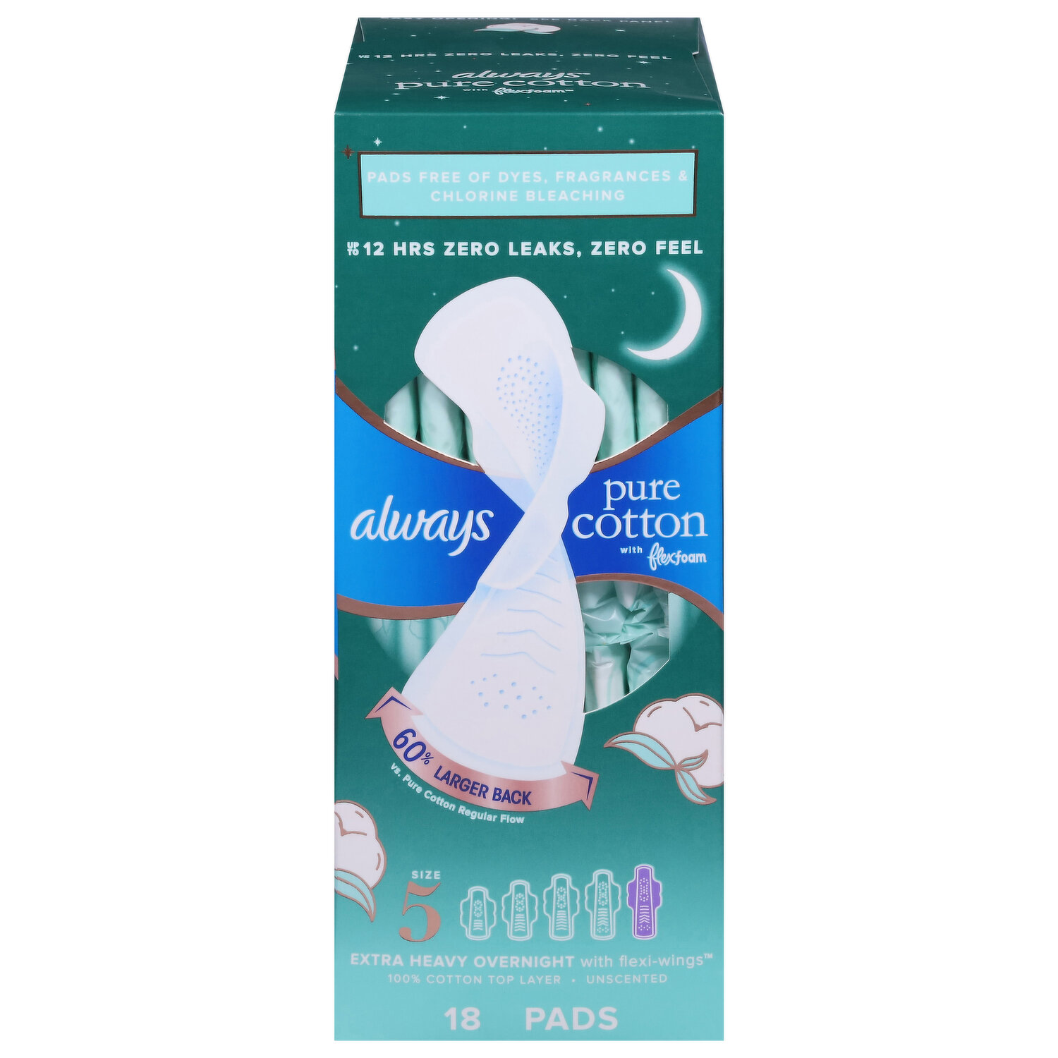 Always Ultra Thin Feminine Pads with Flexi-Wings for Women, Size 5, Extra  Heavy, Overnight Absorbency, 46 Count : : Health & Personal Care