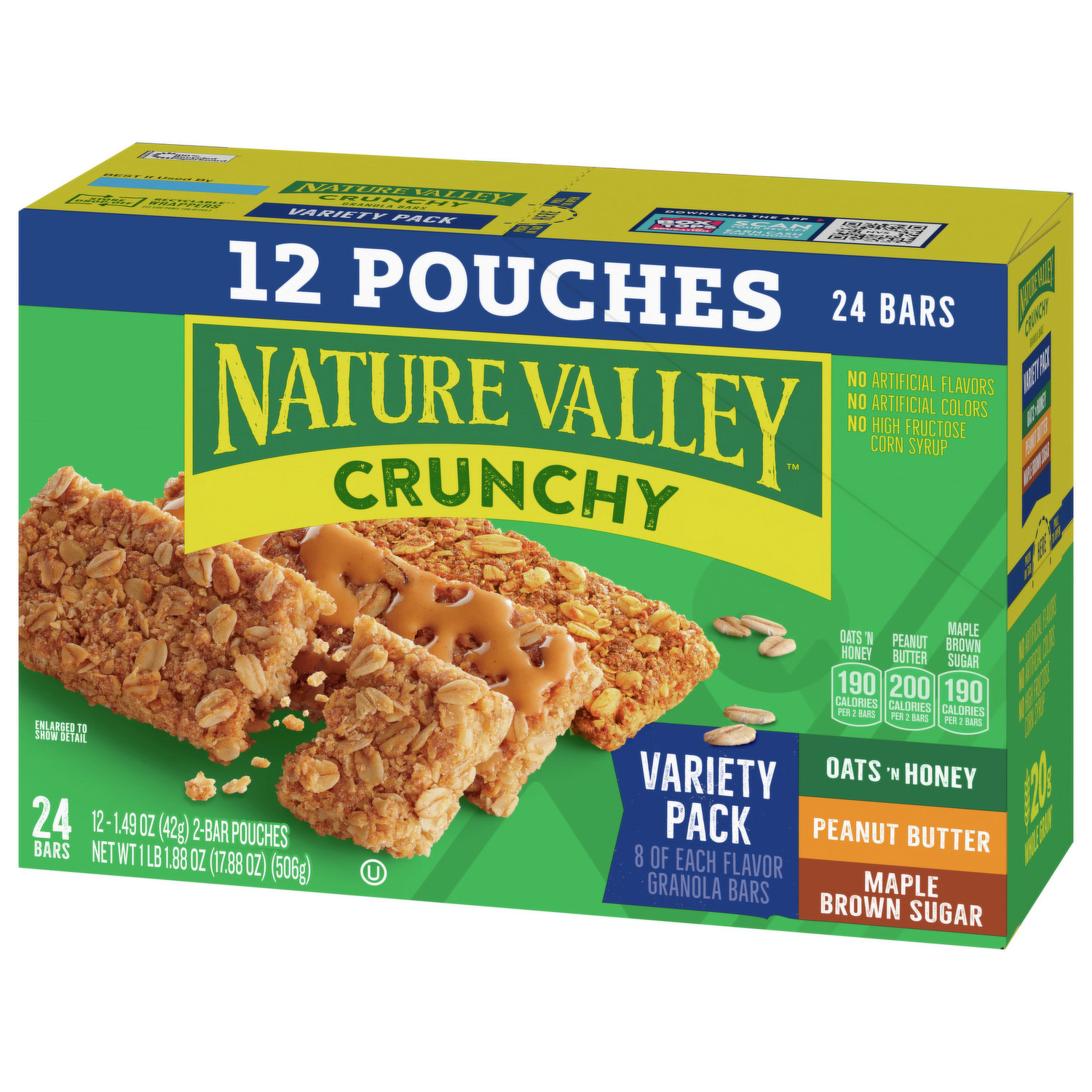 Nature Valley Granola Bars, Crunchy, Oats 'N Honey/Peanut Butter/Maple  Brown Sugar, Variety Pack