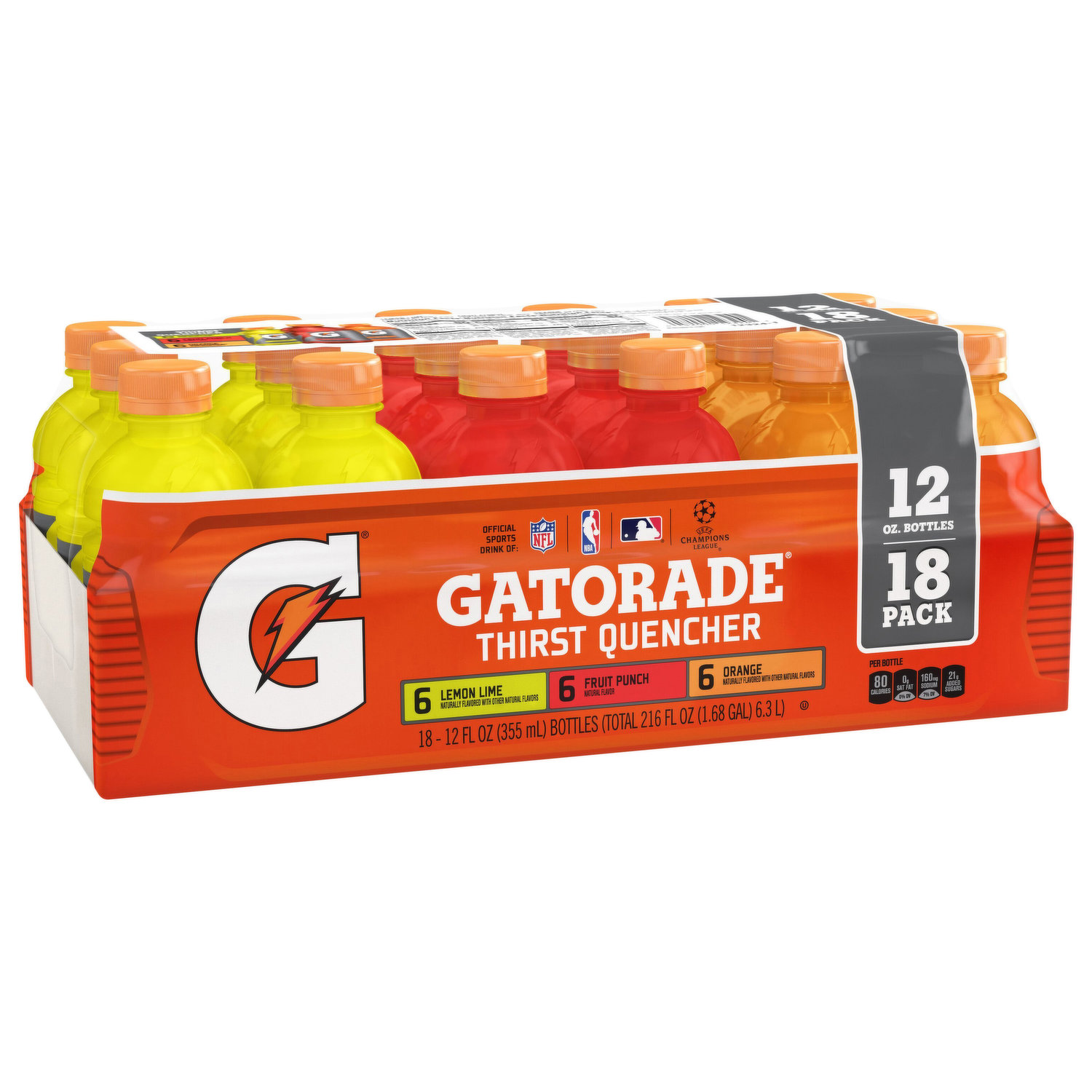 Gatorade Thirst Quencher, Fruit Punch/Glacier Cherry/Cool Blue, 18