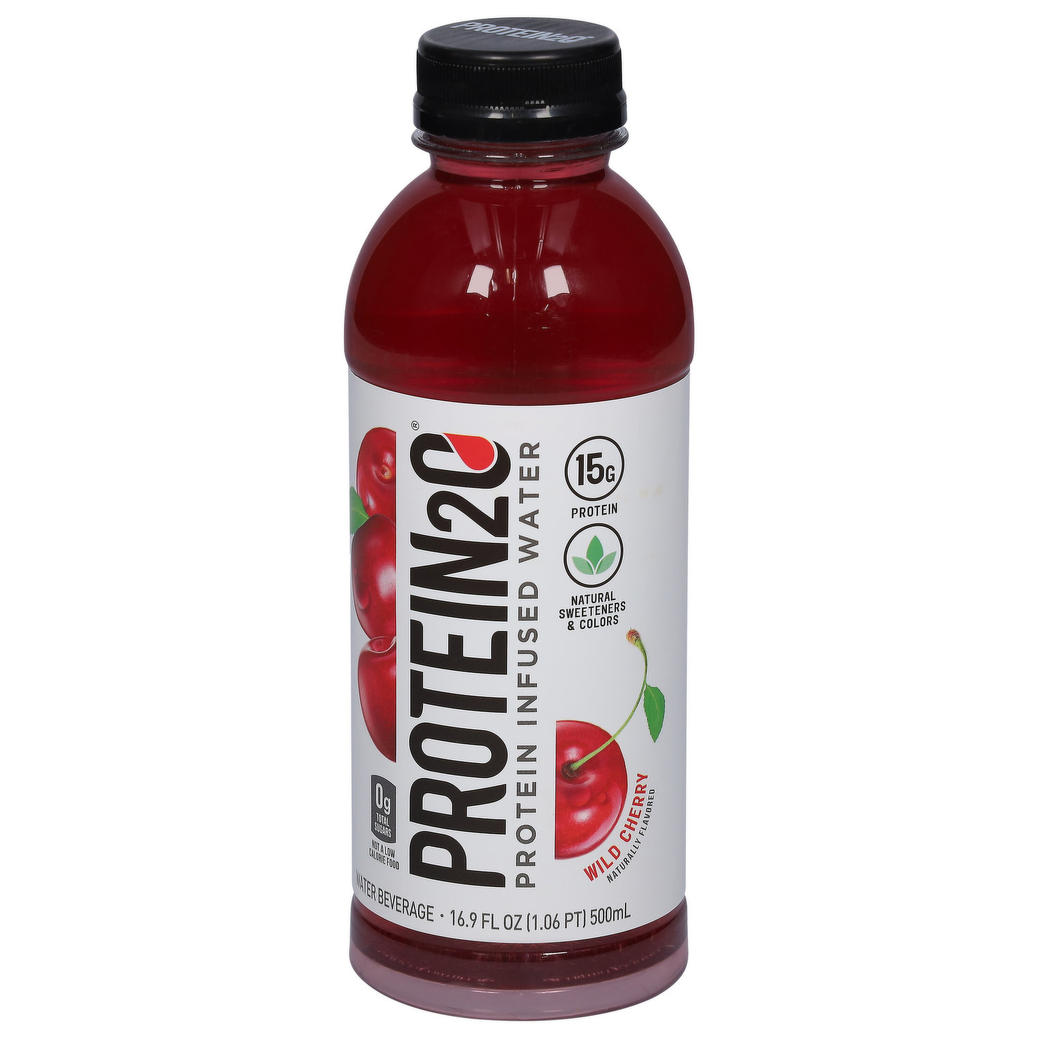 Protein2o 15g Whey Protein Infused Water, Wild Cherry, 16.9 oz Bottle (Pack  of 12) 