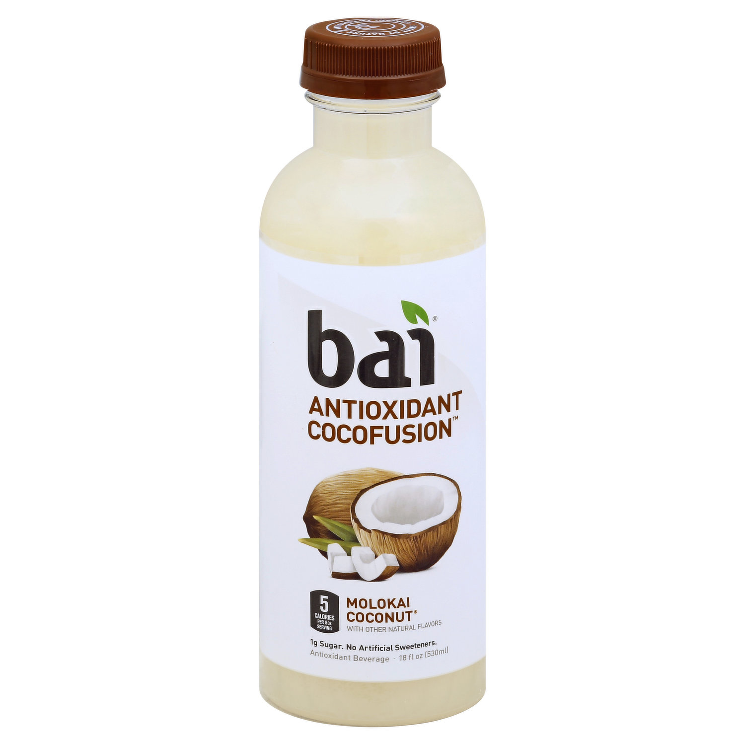 Bai Coconut Flavored Water, Molokai Coconut, Antioxidant Infused Drinks, 18  Fluid Ounce Bottles, (Pack of 12)