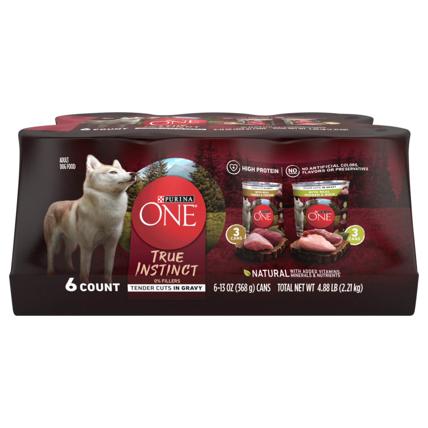 PURINA ONE SmartBlend True Instinct Classic Ground with Real Game Bird Canned  Dog Food, 13-oz, case of 12 