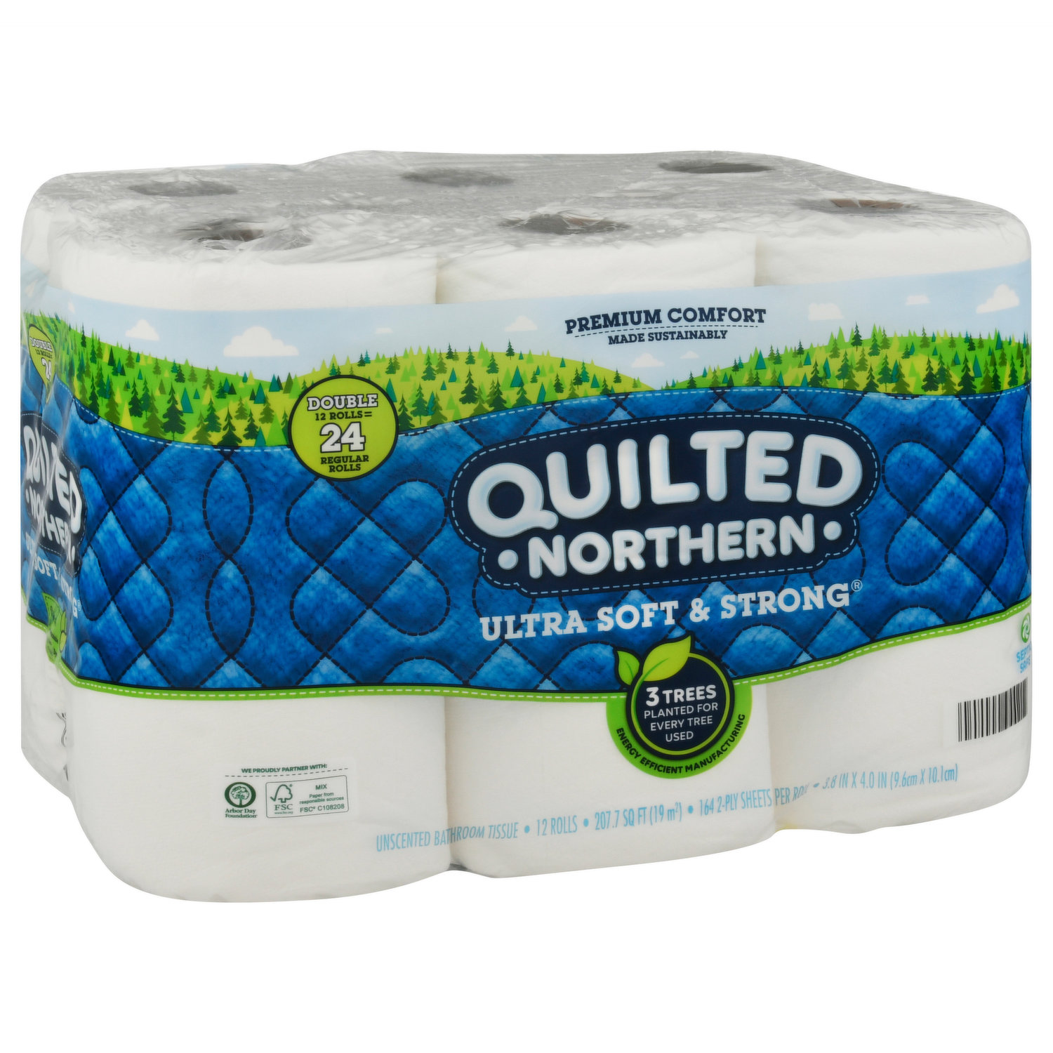 Quilted Northern Bathroom Tissue, Ultra & Strong, Double Roll, 2 Ply