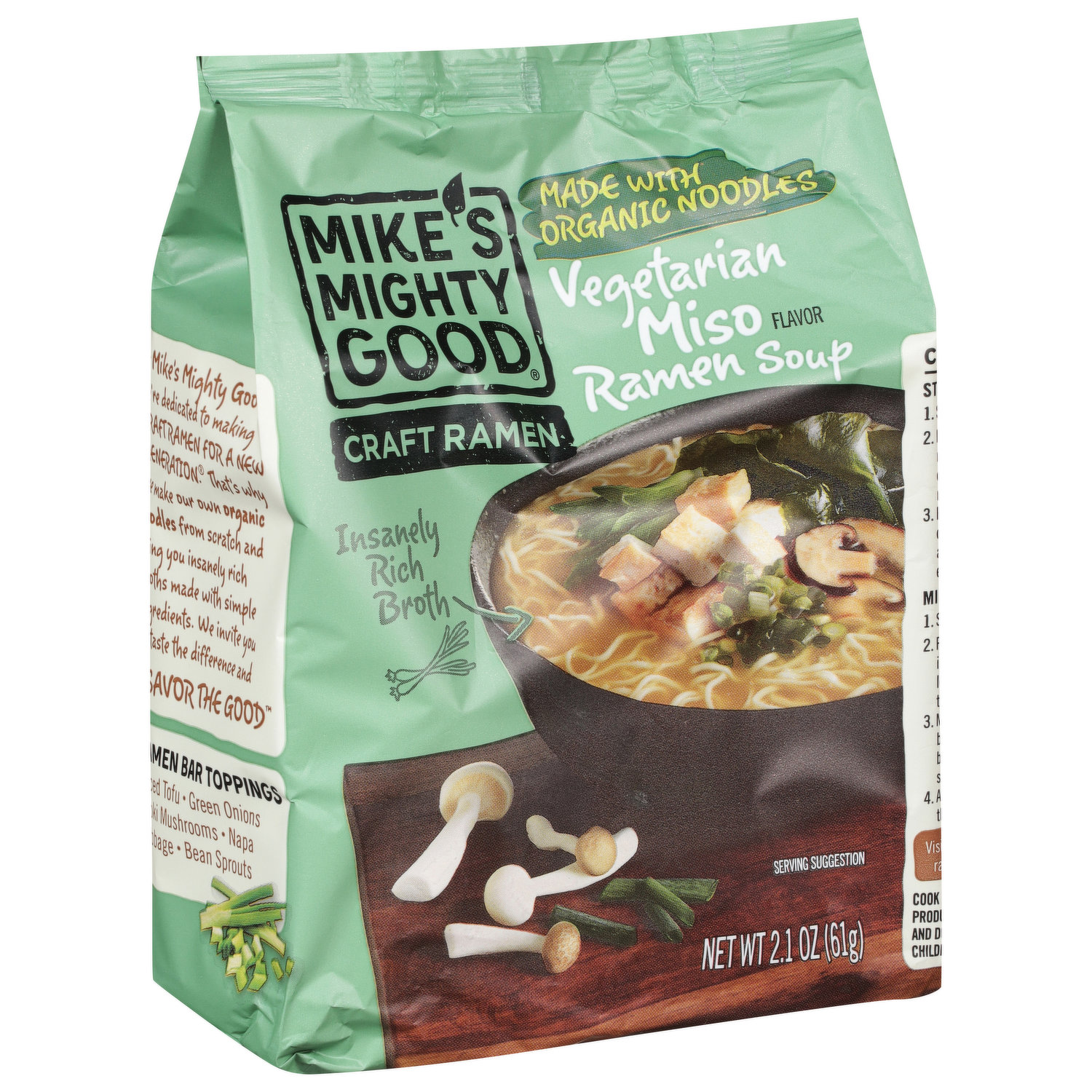 Mike's Mighty Good Ramen Soup, Vegetarian Miso - Brookshire's