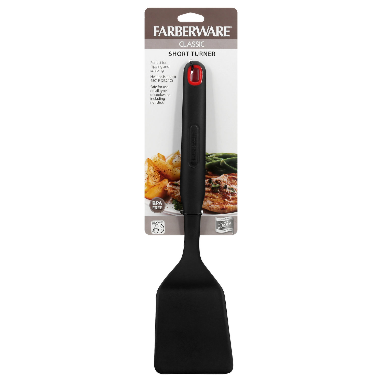 Farberware Soft Grips Nylon Short Turner, Size: 11.81 inch, Black