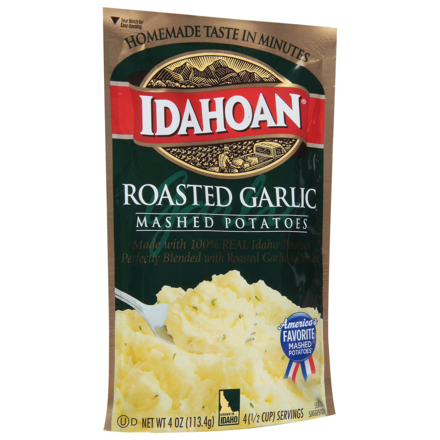 Idahoan Roasted Garlic Mashed Potatoes Family size, 8 oz (Pack of 8)