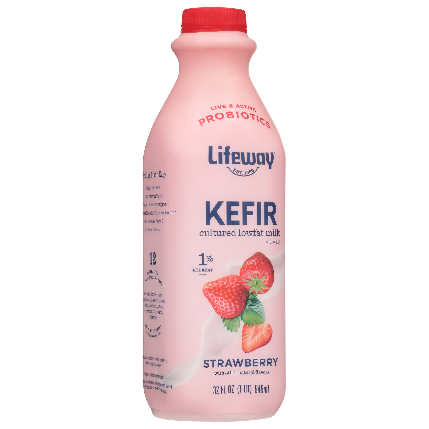 Lifeway Kefir Plain Low Fat Milk Smoothie - 32 fl oz