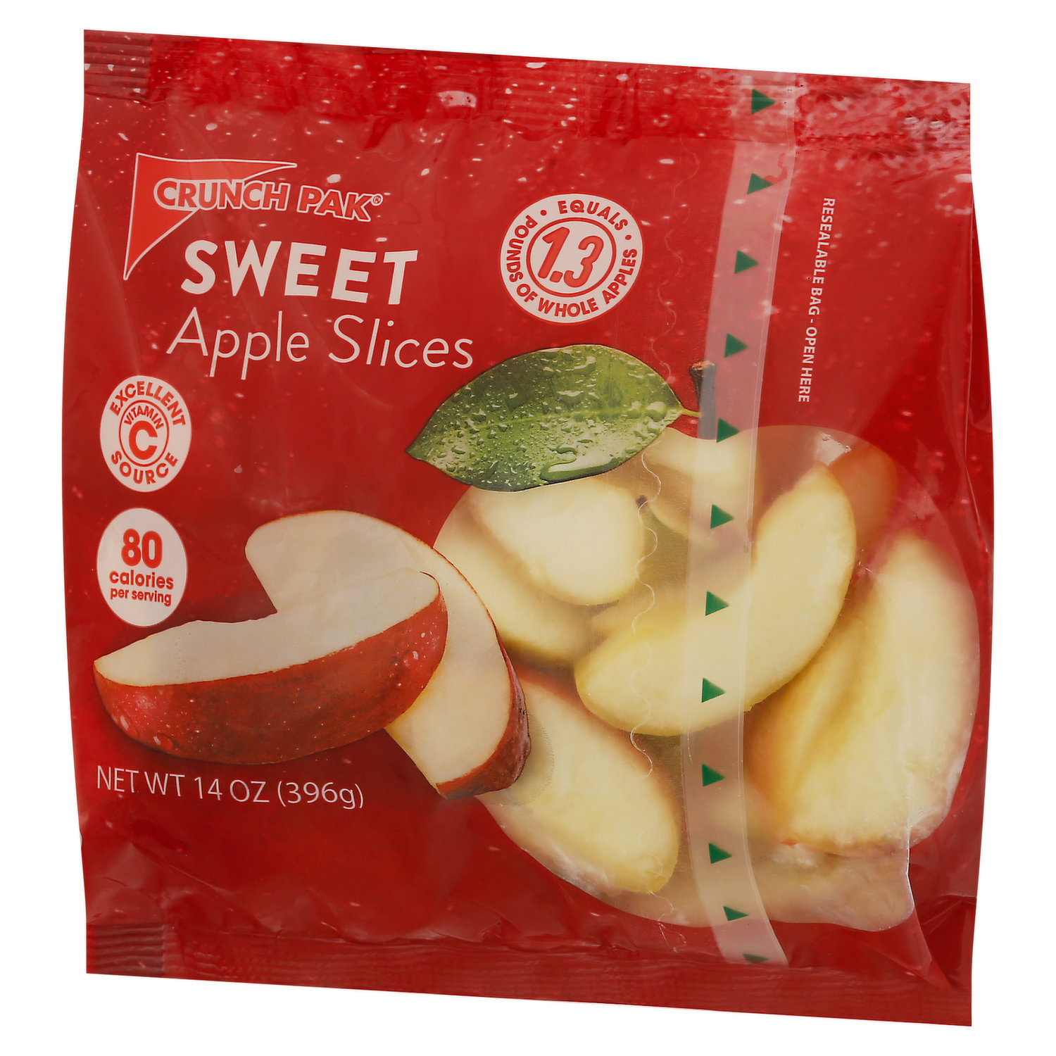 Crunch Pak Fresh Sweet Apple Slices, Family Size, 14 oz Resealable Bag