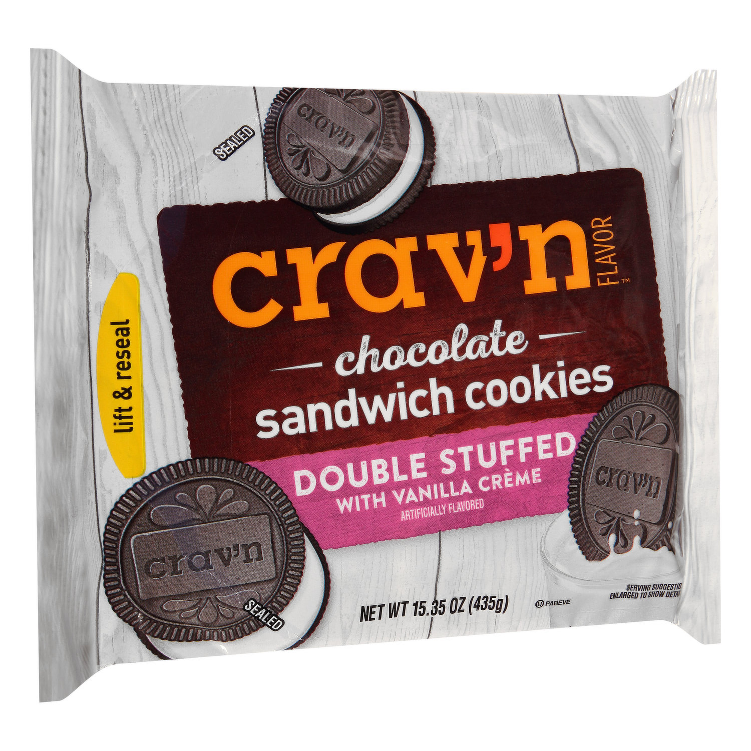 Crav'n Flavor Sandwich Cookies, Chocolate, Double Stuffed with Vanilla  Creme - Brookshire's