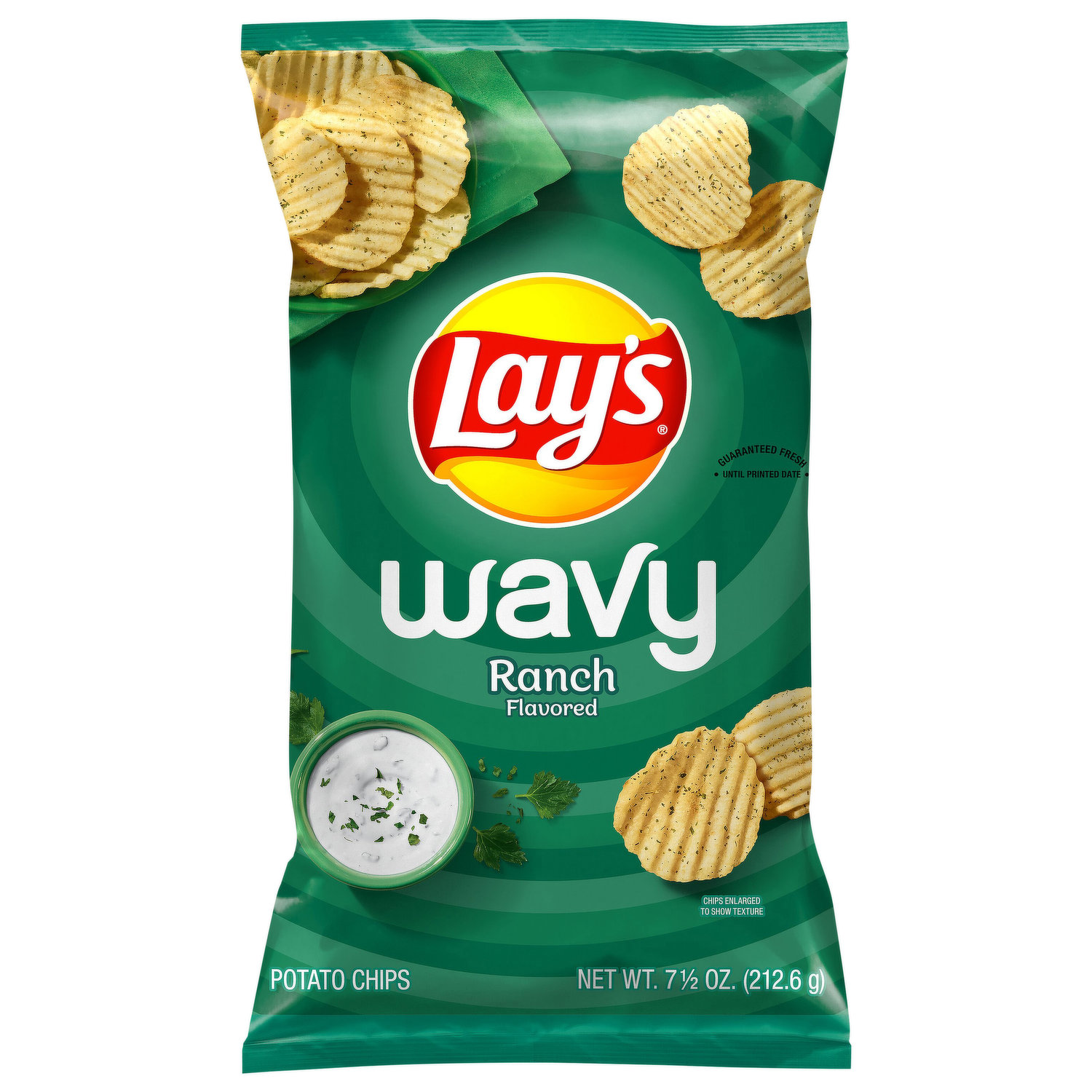 Lay's Potato Chips, Ranch Flavored, Wavy - Brookshire's