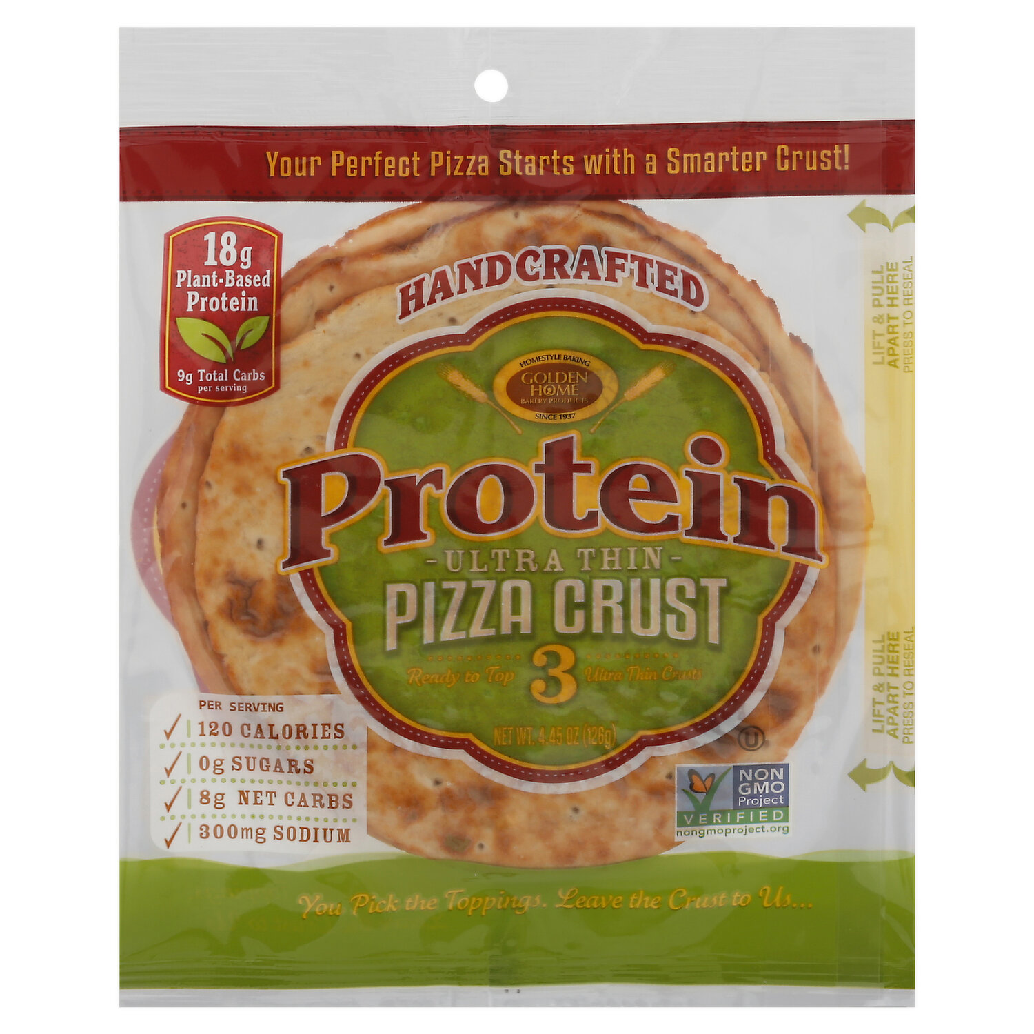 7 inch - Golden Home Ultra Thin Crust Pizza - 8.75oz. - Healthy