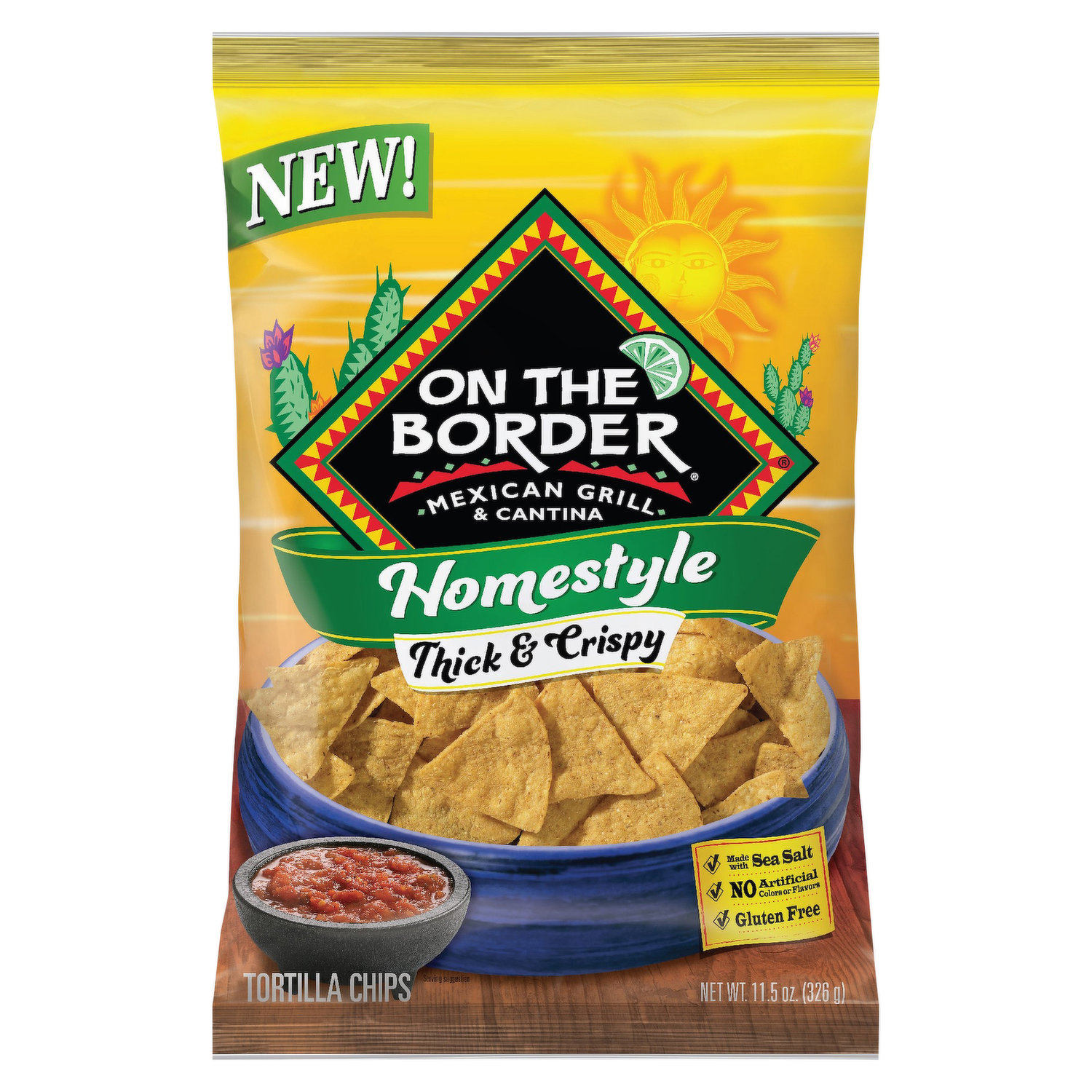 On The Border Café Style Tortilla Chips - 11oz