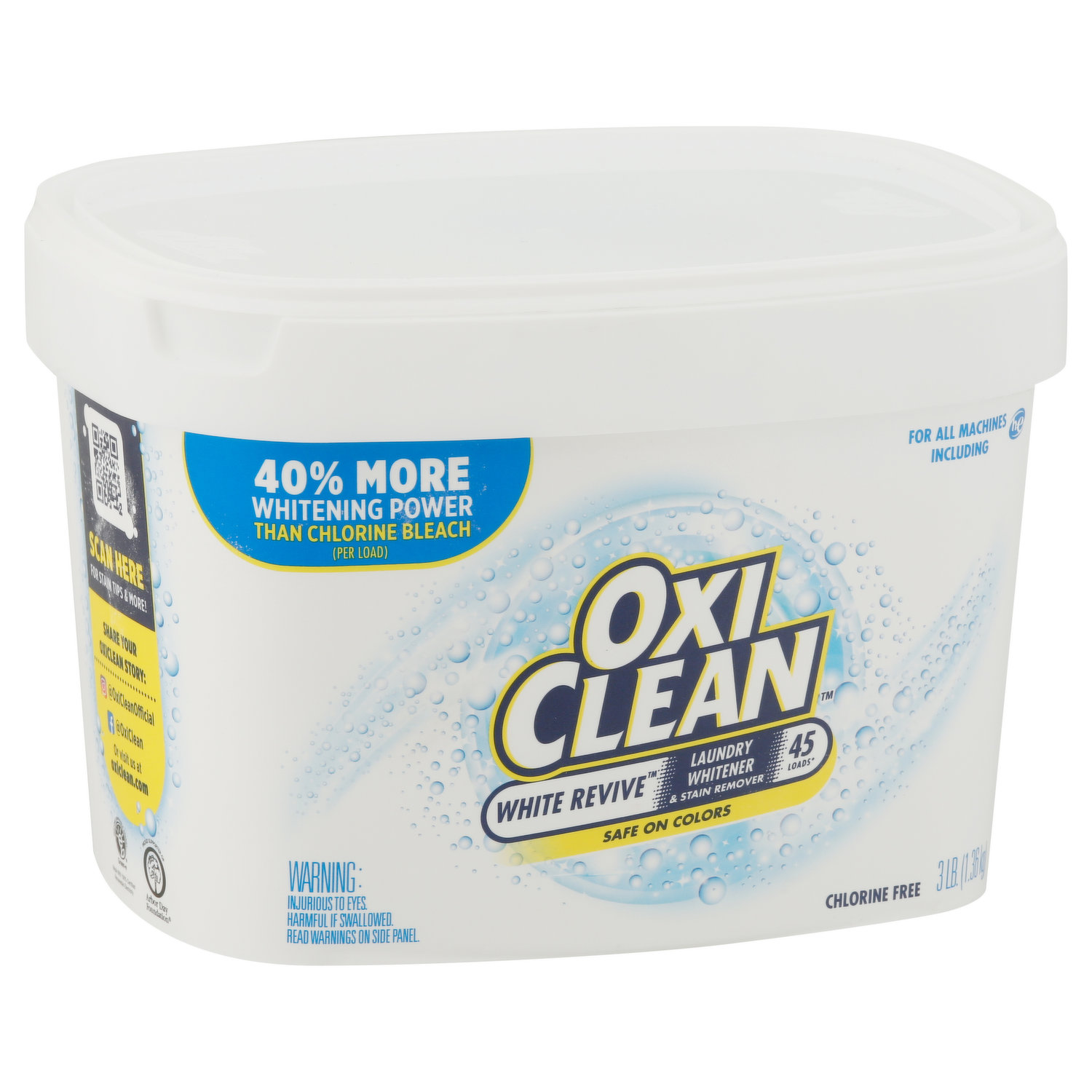  OxiClean White Revive Laundry Whitener and Stain Remover  Powder, 3 lb : Health & Household