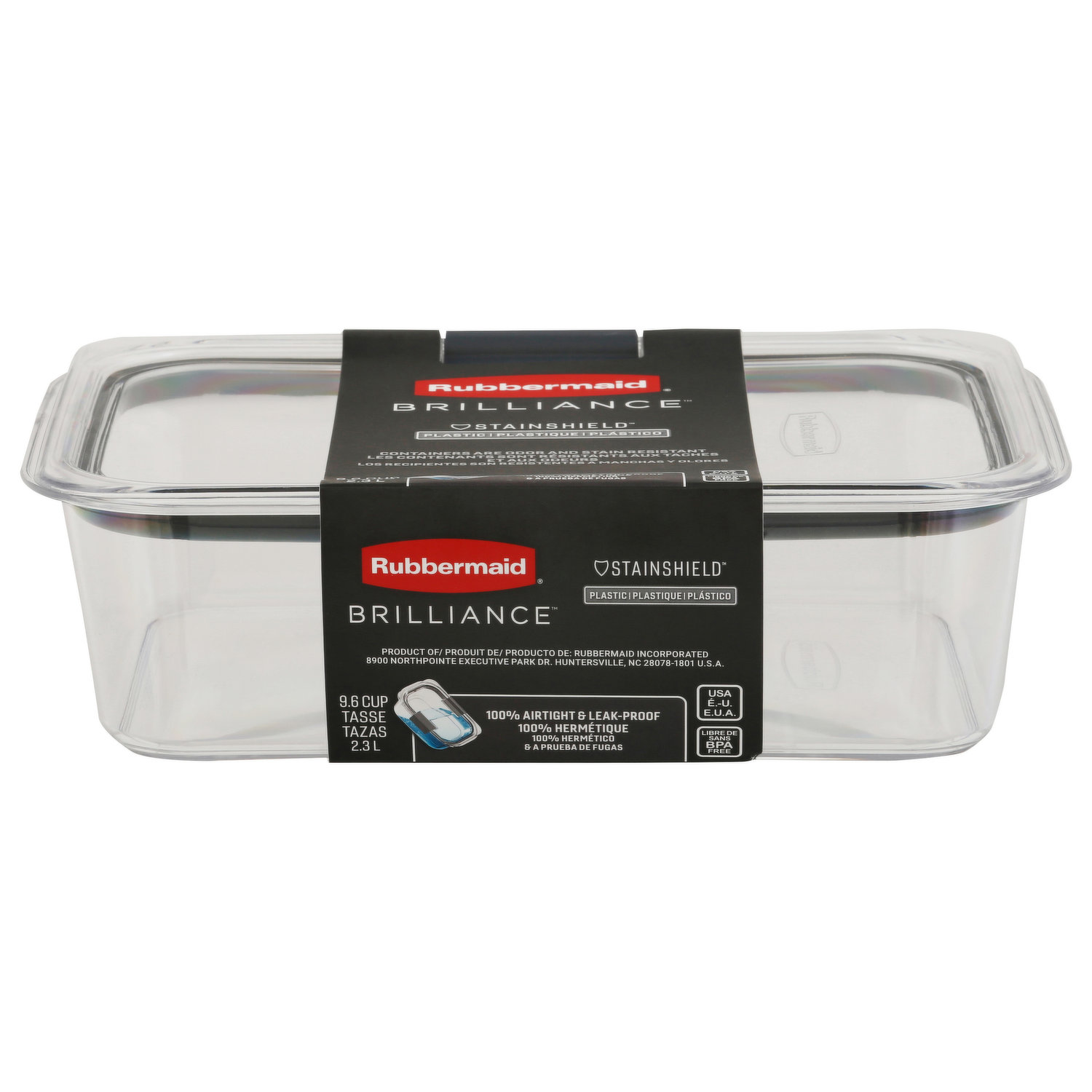 Rubbermaid Brilliance Food Storage Salad Container, Medium Deep, 4.7 Cup, Clear