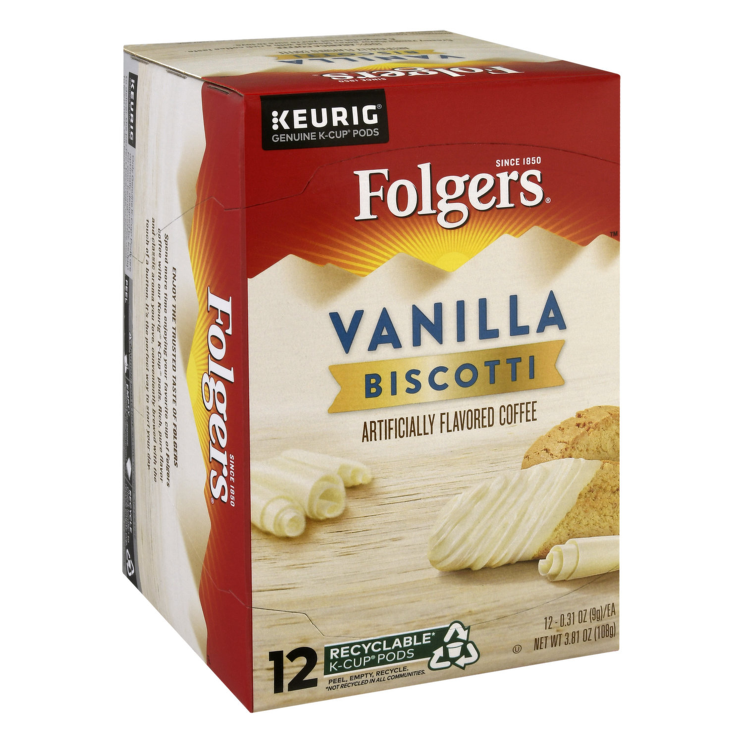 Folgers vanilla shop biscotti k cups