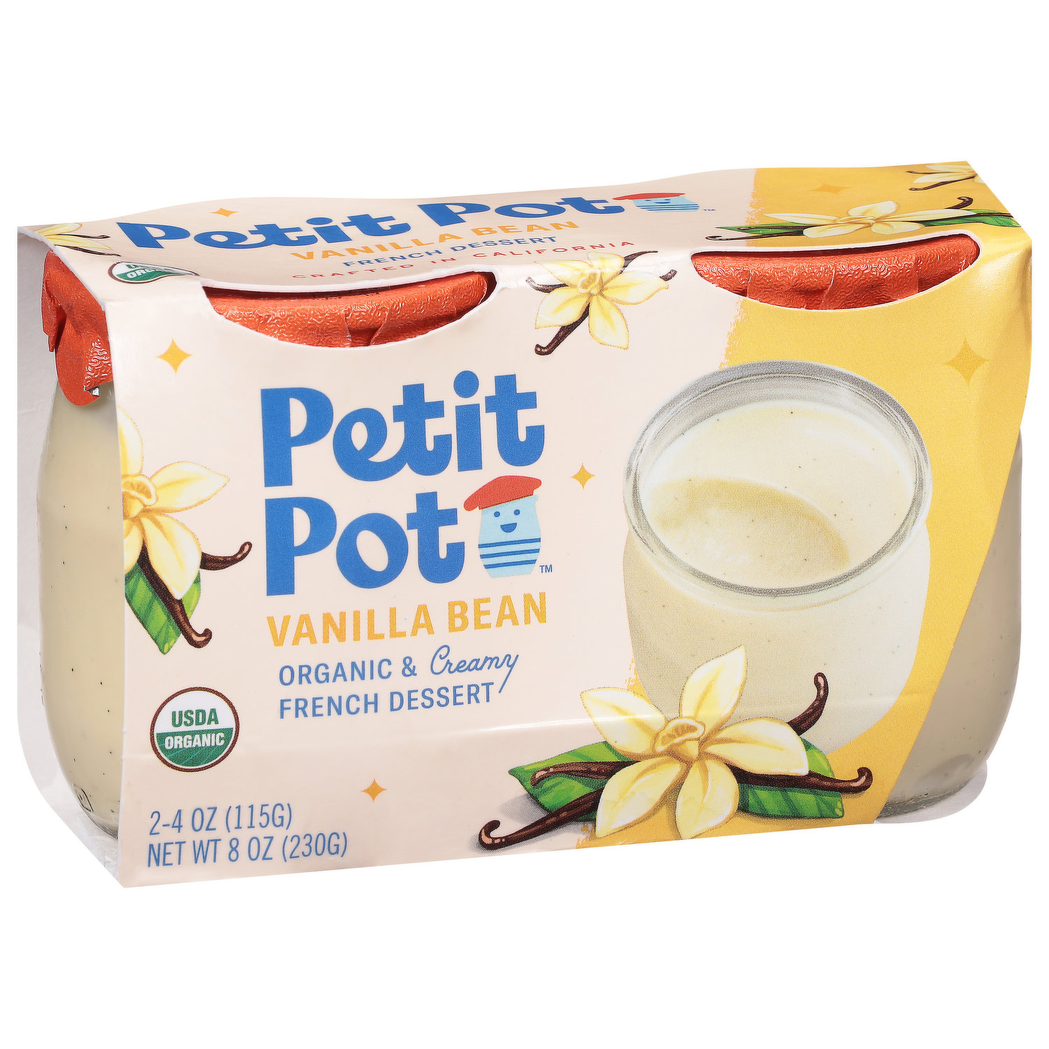 Petit Pot French Dessert, Organic & Creamy, Vanilla Bean