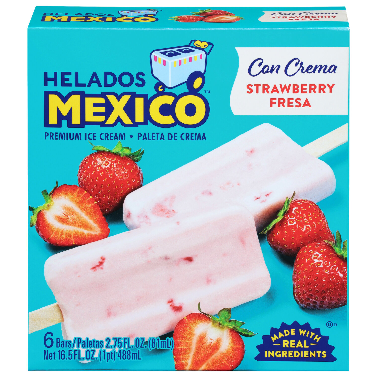 Helados Mexico Ice Cream Bars, Premium, Strawberry - FRESH by Brookshire's