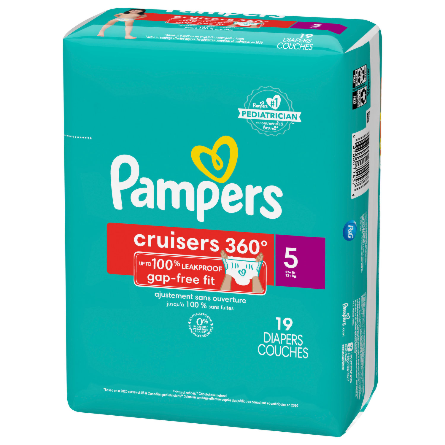 wearing pampers cruisers size 7