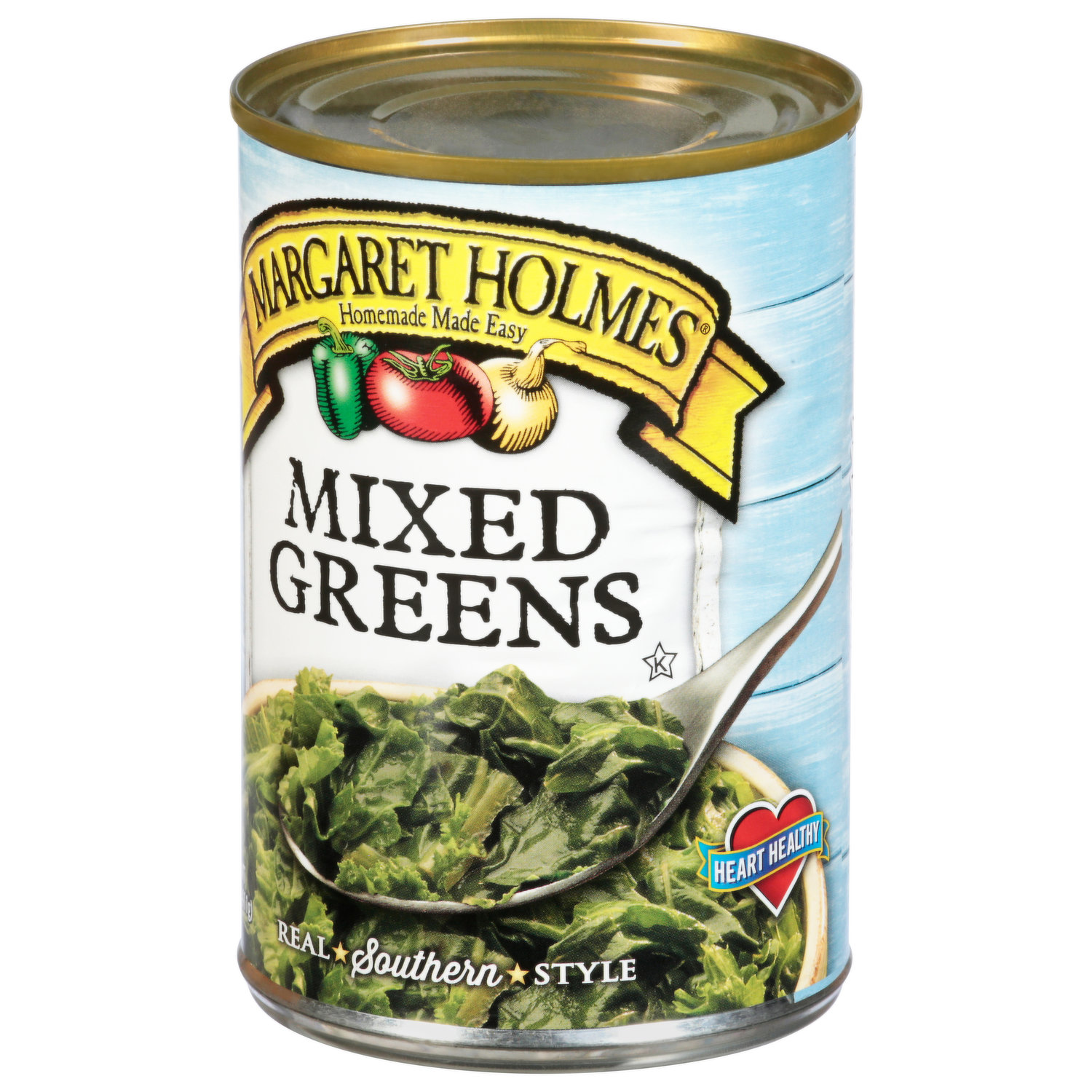 Margaret Holmes Seasoned Mixed Greens, Canned Vegetables, 27 oz