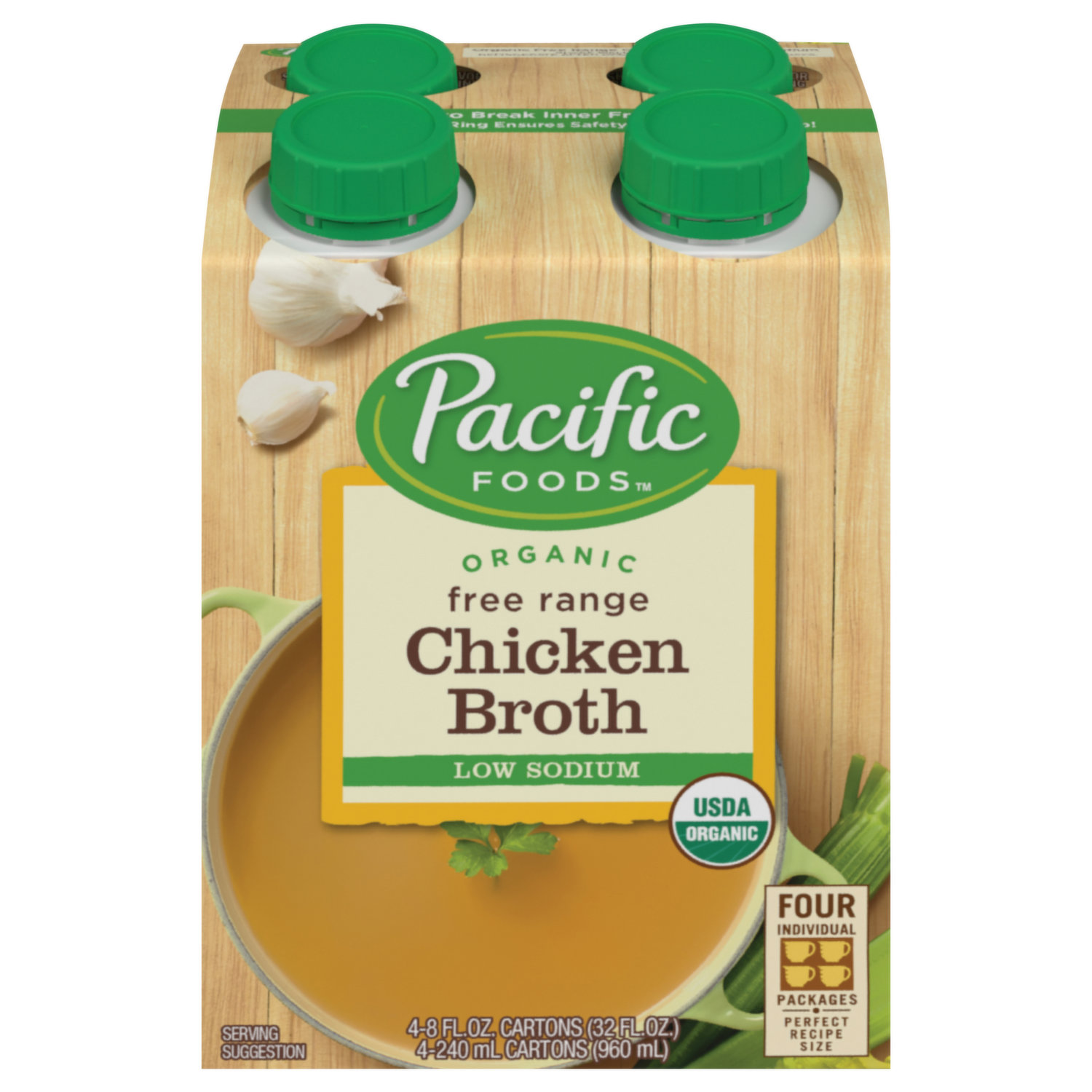 Chicken Broth, 32 oz, Low Sodium, Pacific Foods 621293