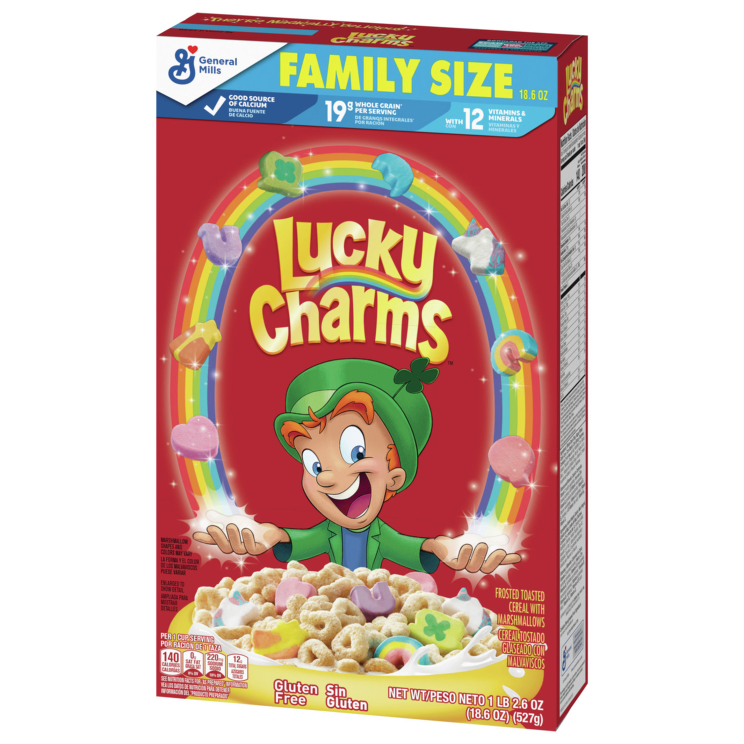 Lucky Charms Gluten Free Cereal with Marshmallows, Kids Breakfast Cereal  with Whole Grain Oats, 10.5 OZ (Imported)