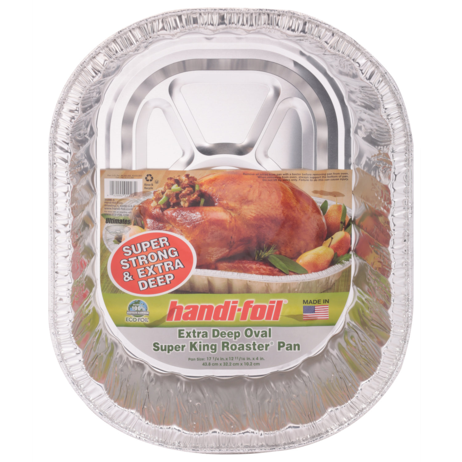 Disposable Durable Oval Roaster Pan - Turkey Roasting Pans Extra Large,  Heavy-Duty Aluminum Foil | Deep, Oval Shape for Chicken, Meat, Brisket