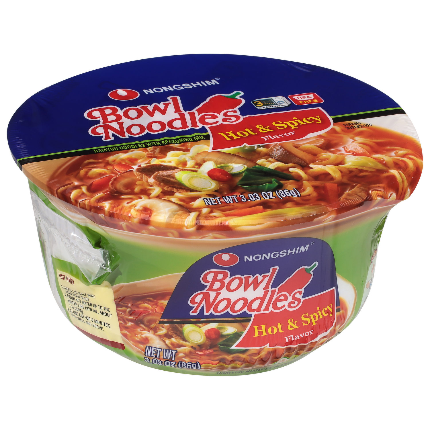 Nongshim® Hot & Spicy Bowl Noodle Soup, 3.03 oz - Foods Co.