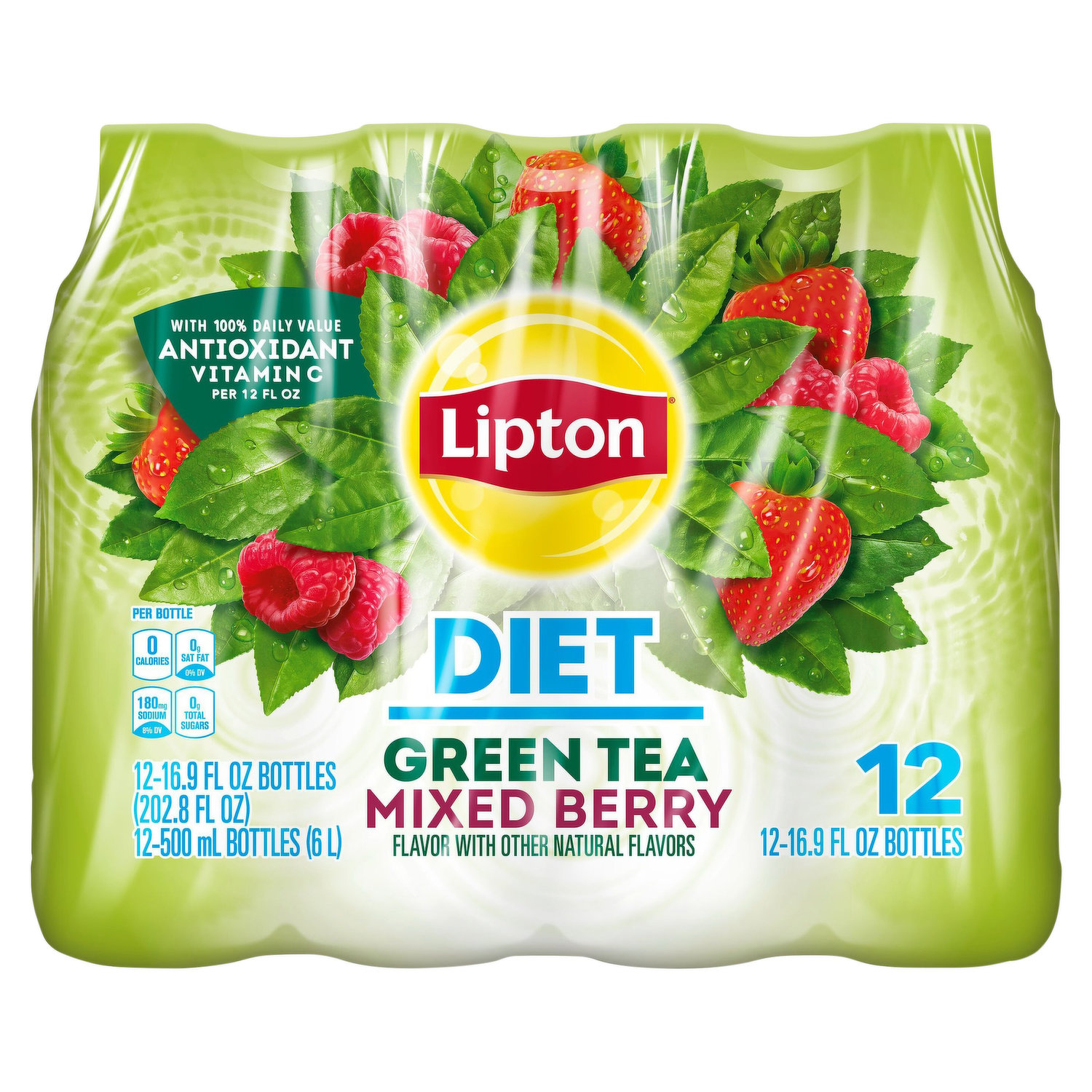 Lipton Iced Tea Immune Support Pineapple Mango Green Tea 16.9 Fl Oz, 12  Count, Shop