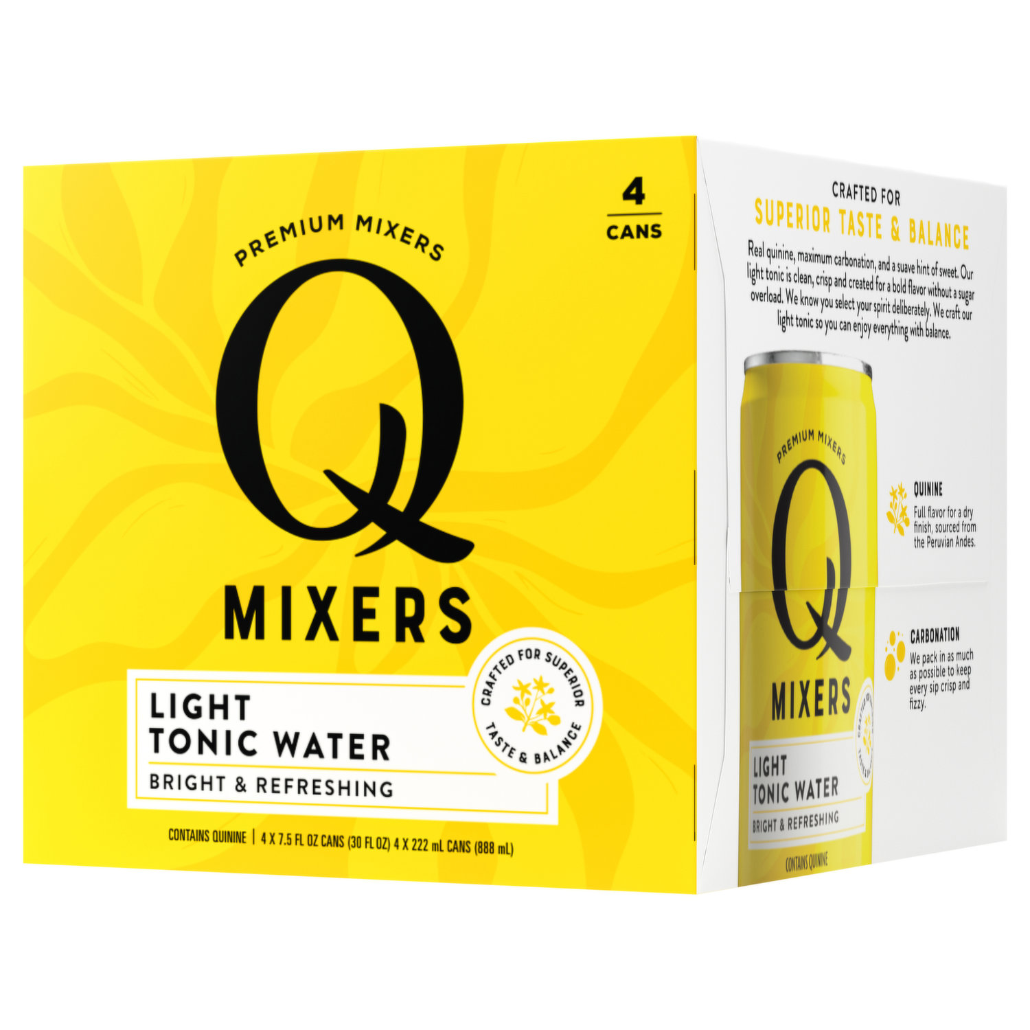 Q Mixers Tonic Water, Premium Cocktail Mixer, 7.5 oz (12 Cans