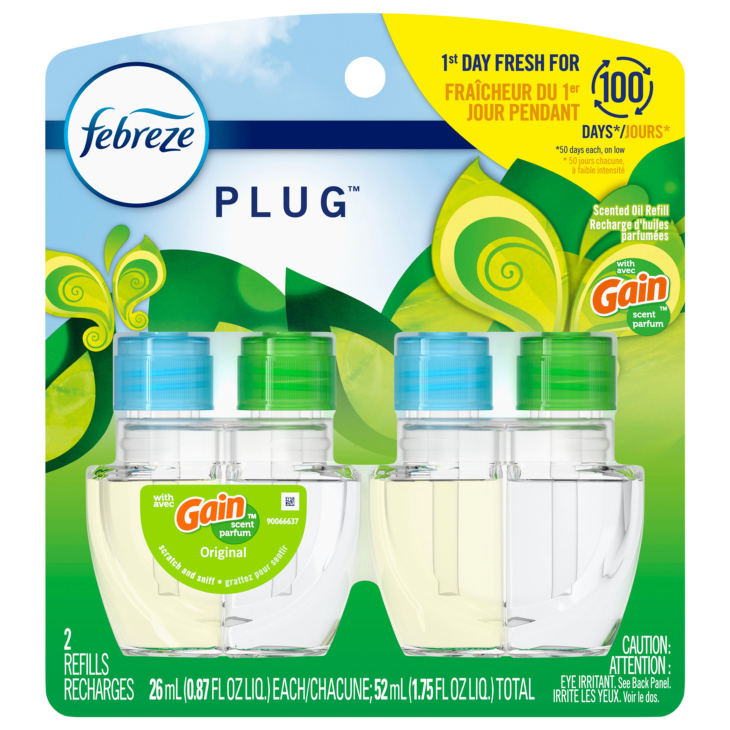 Lot of (2) New Febreze Downy/April Fresh Plug Refill Recharge