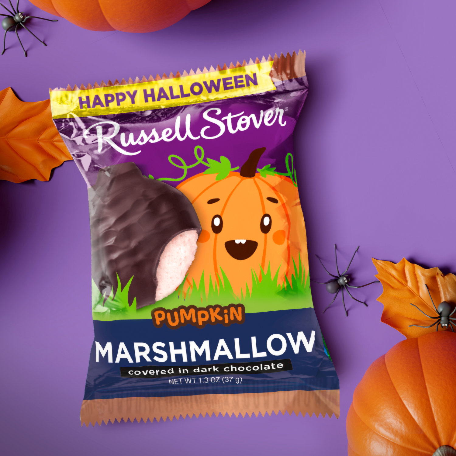 Russell Stover Halloween Milk Chocolate Marshmallow Pumpkin 1.3 oz