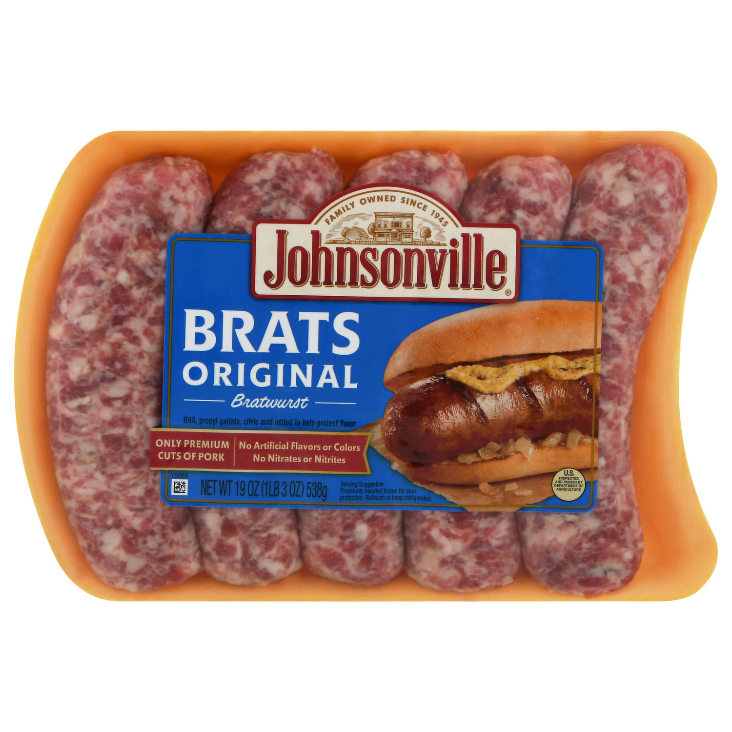 Johnsonville Bratwurst, Original Recipe, Brat