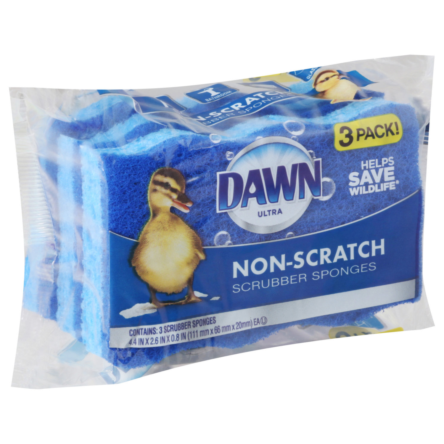 Dawn Ultra Non-Scratch Scrubber Sponges, 3 pk - Food 4 Less