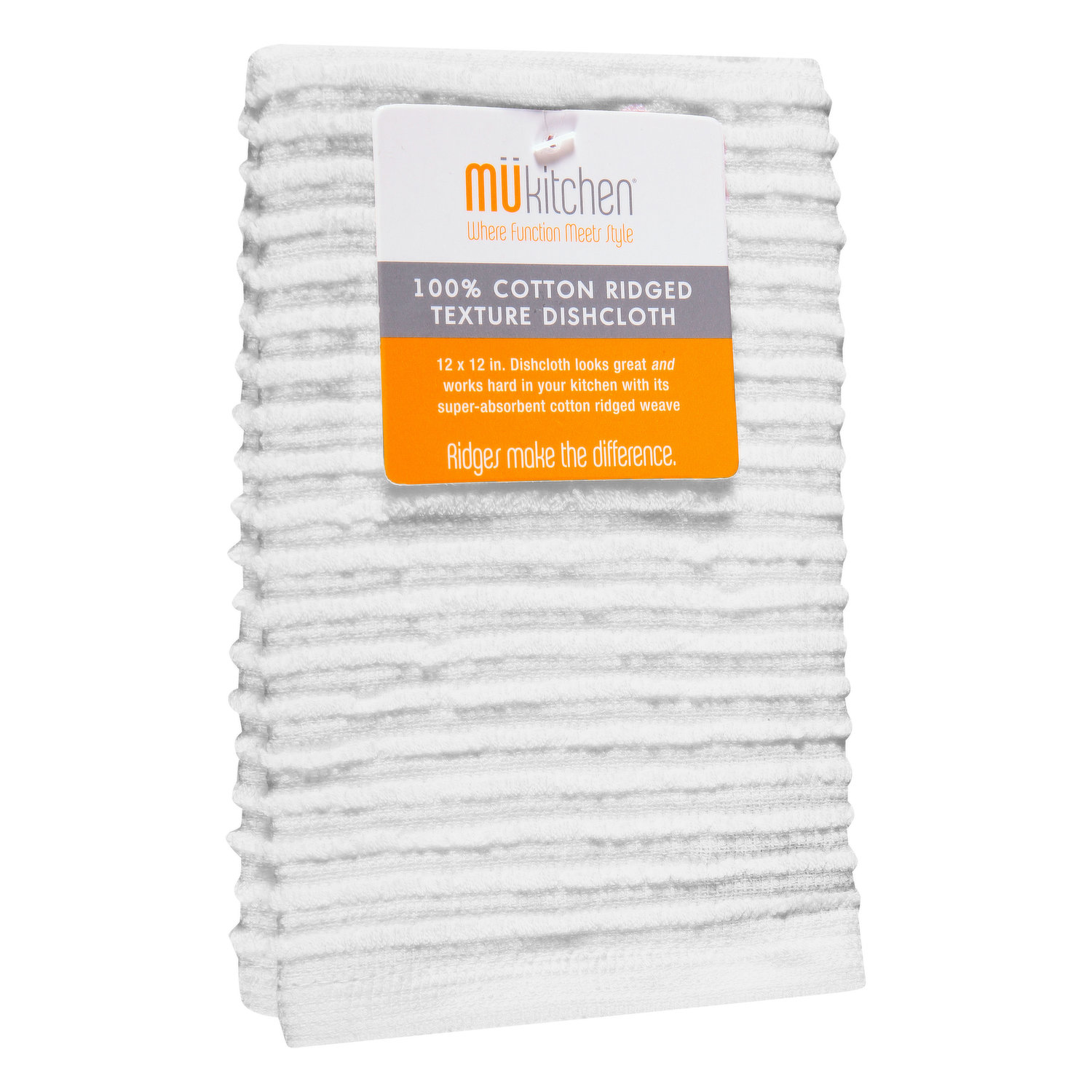 2pk Cotton Ridged Dish Cloths Beige - MU Kitchen