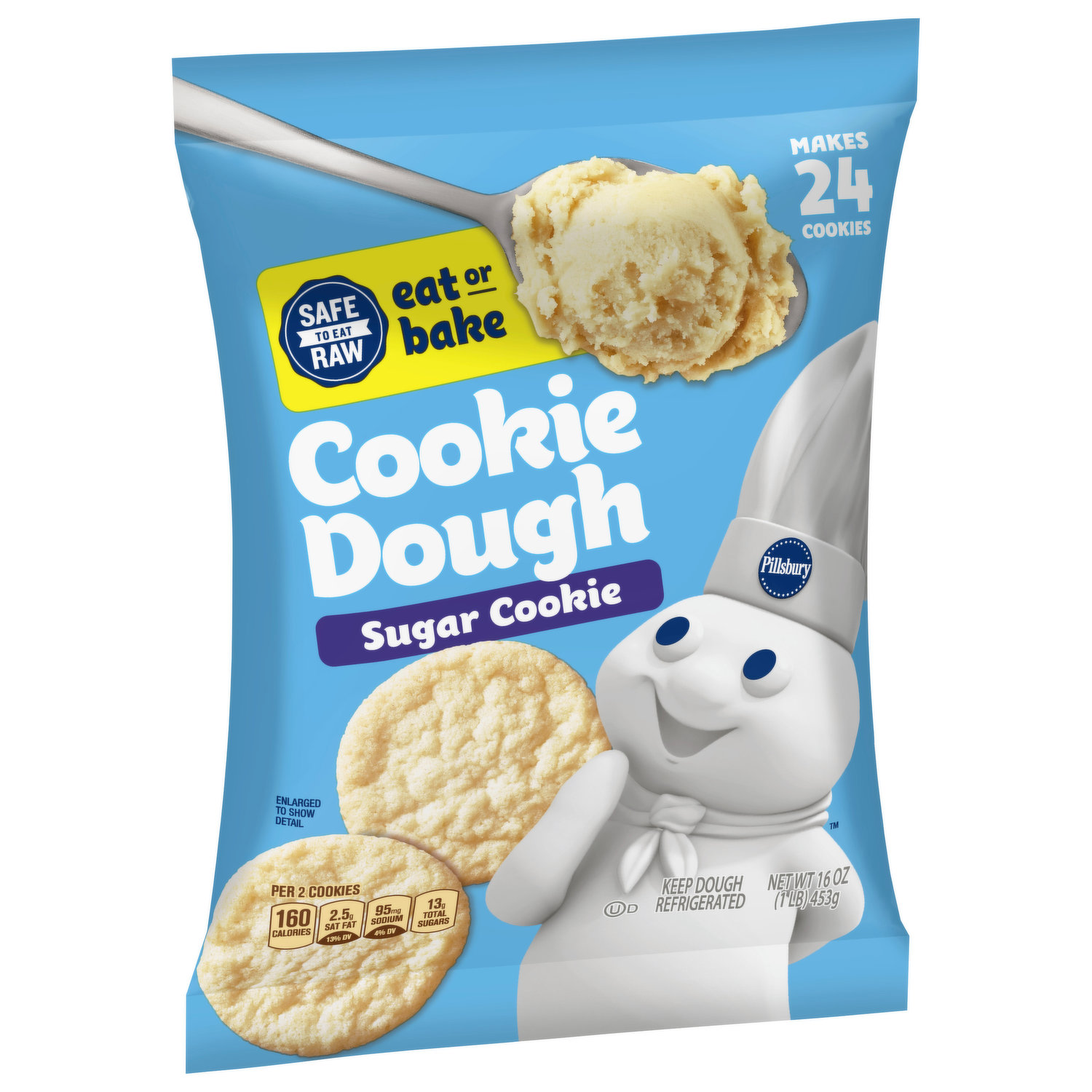 pillsbury cookie dough raw