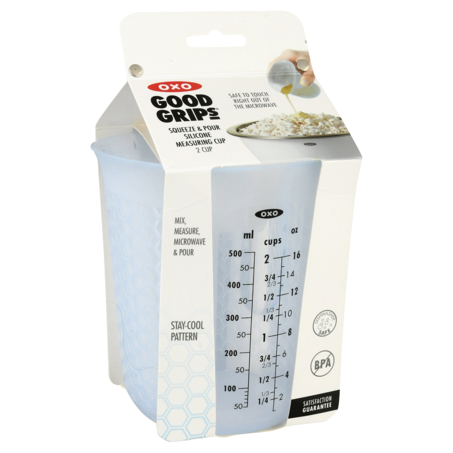 Oxo Good Grips Measuring Cup, Silicone, Squeeze & Pour, 2 Cup