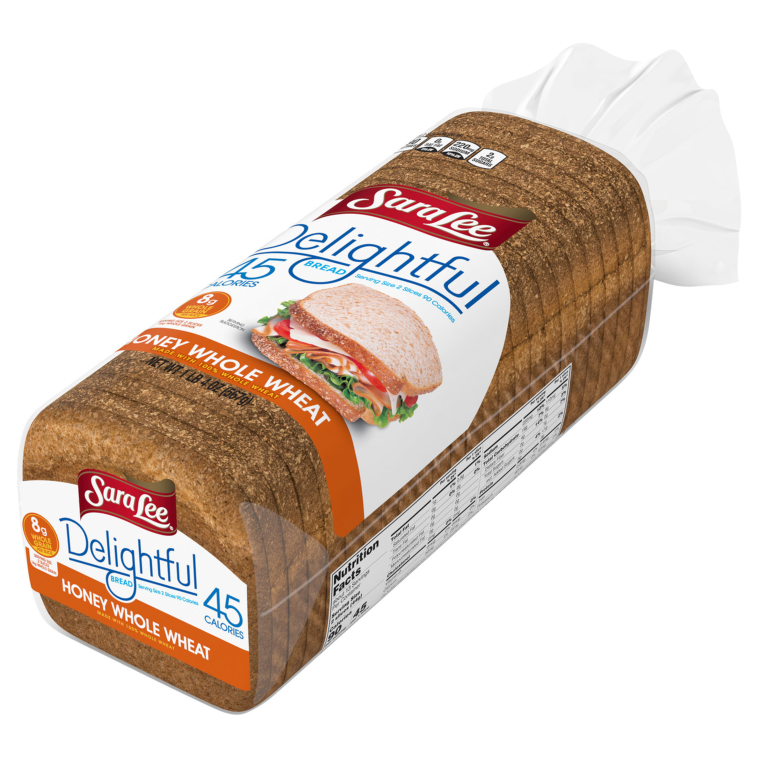 Sara Lee Bread, Honey Whole Wheat, Delightful