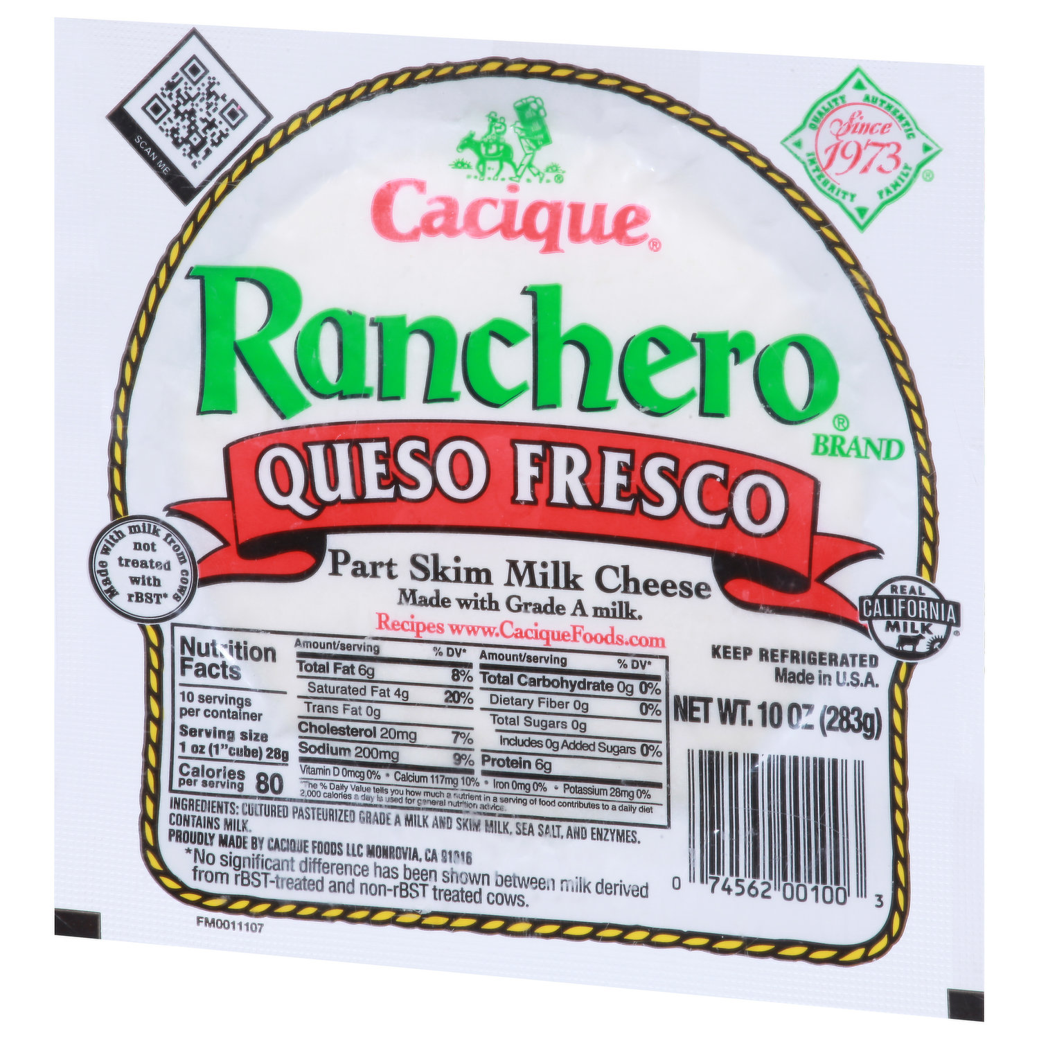 Cacique Cheese, Queso Fresco, Part Skim Milk - Super 1 Foods