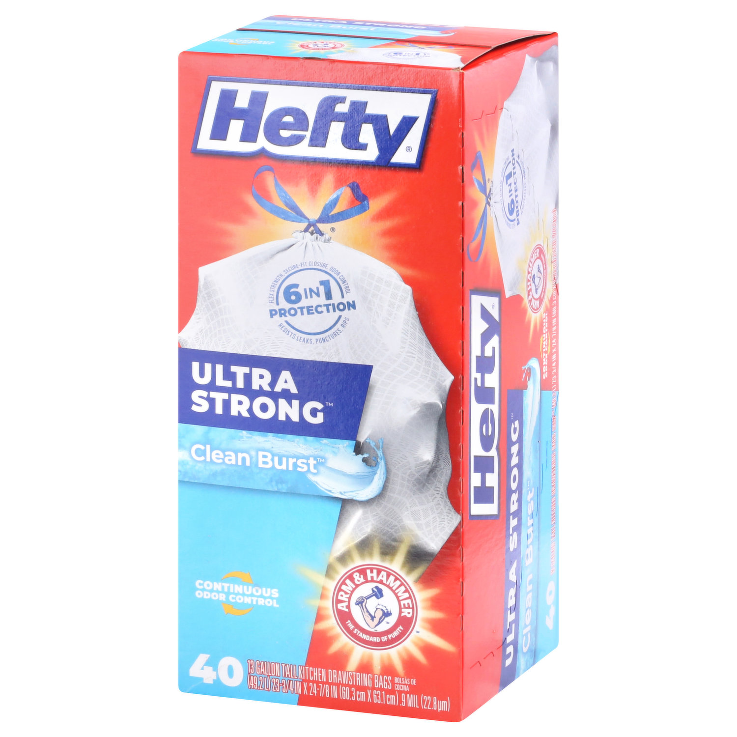  Hefty Ultra Strong Tall Kitchen Trash Bags, Fabuloso Scent, 13  Gallon, 80 Count : Health & Household