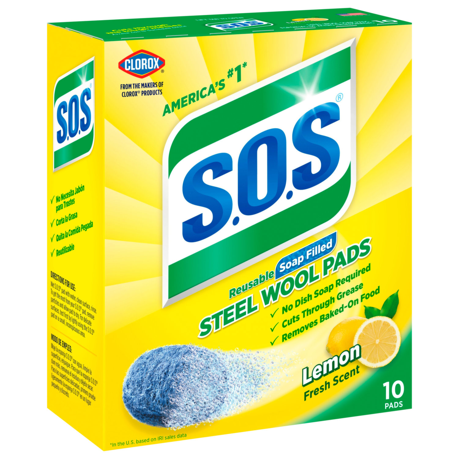 2 X Steel Wool Sponge Scrubber, Italian Made Home & Kitchen Cleaning Kit,  Scrubber Pad Used for Dishes, Vegetable Sponge Cloth 