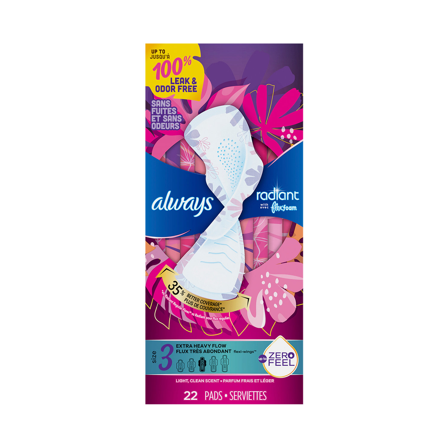  Always Radiant Teen Pads Get Real Regular, 14-Count (Pack of 3)  Always Radiant Teen Pads Get Real Regular, 14-Count (Pack of 3) : Health &  Household