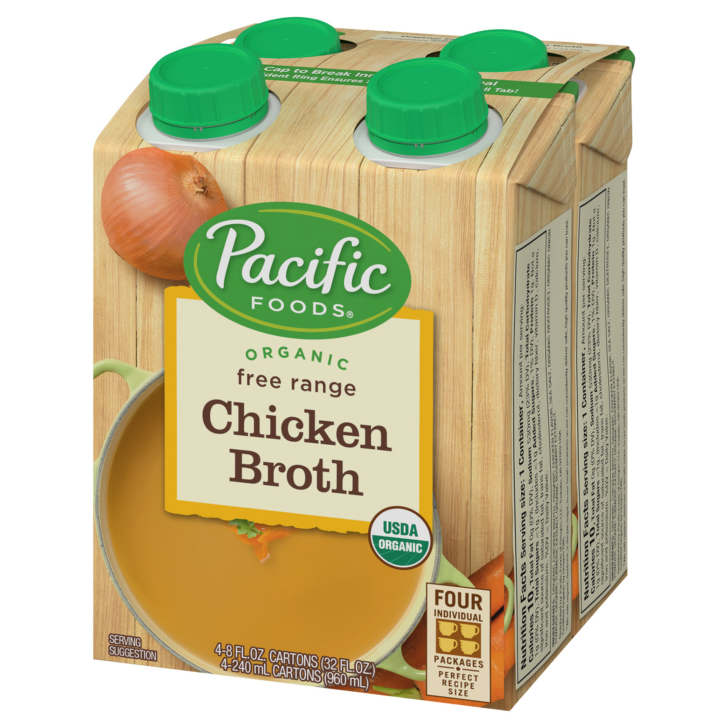 Pacific Foods Organic Free Range Chicken Broth, 32 oz Carton