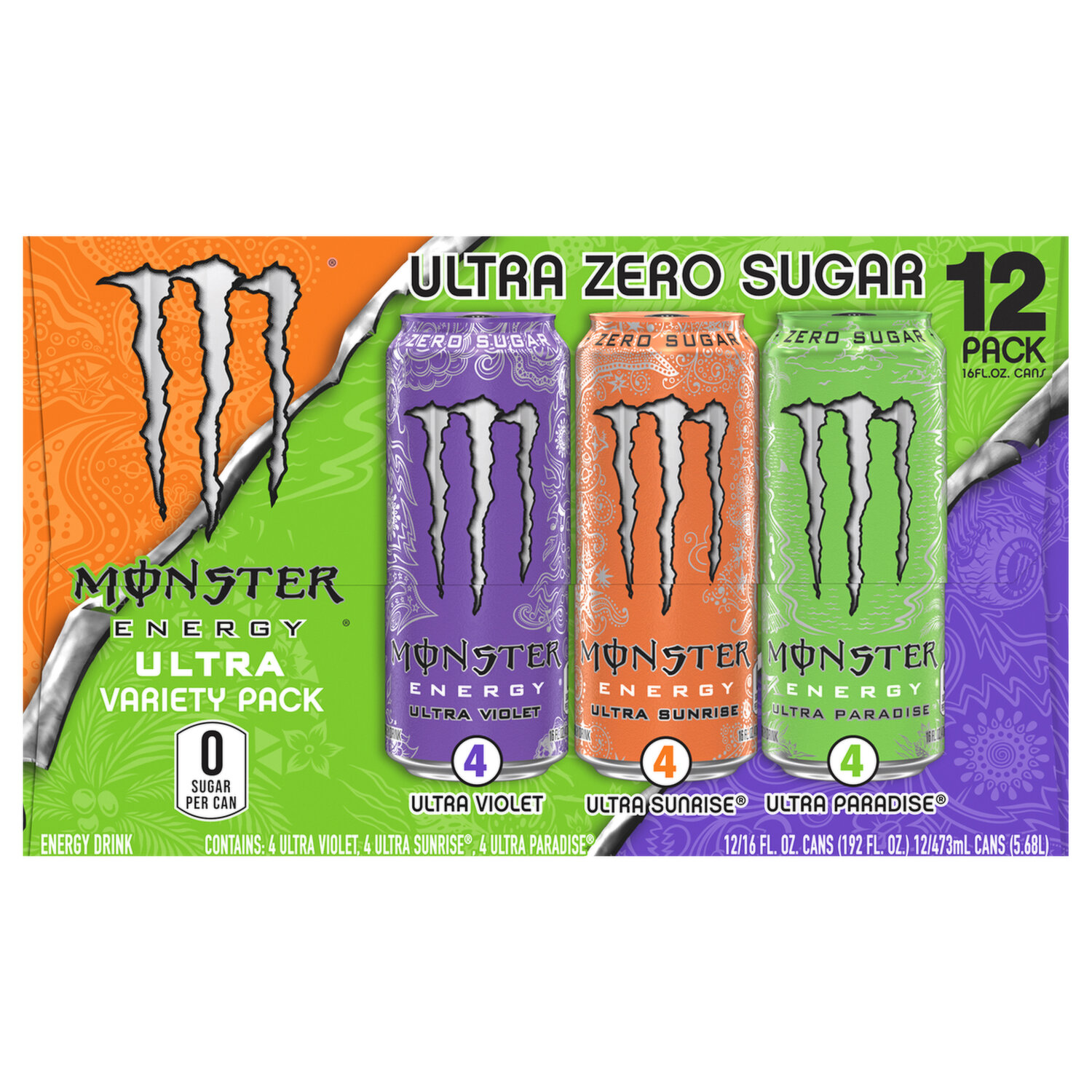 Monster Energy, Original, Energy Drink, 12 fl oz, 6 Pack