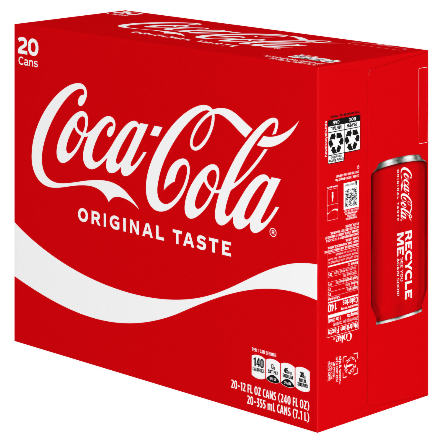 Coca-Cola Cola, Original Taste, 20 Pack - Brookshire's