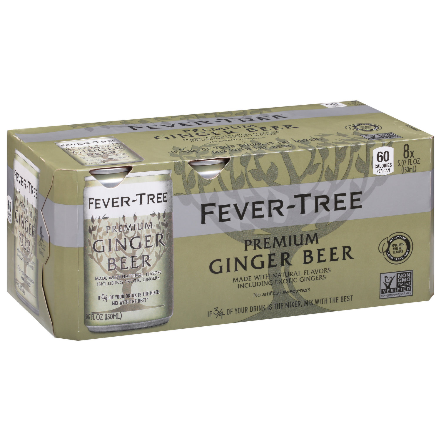8 Bottles) Fever-Tree Light Ginger Beer, 16.9 fl oz 