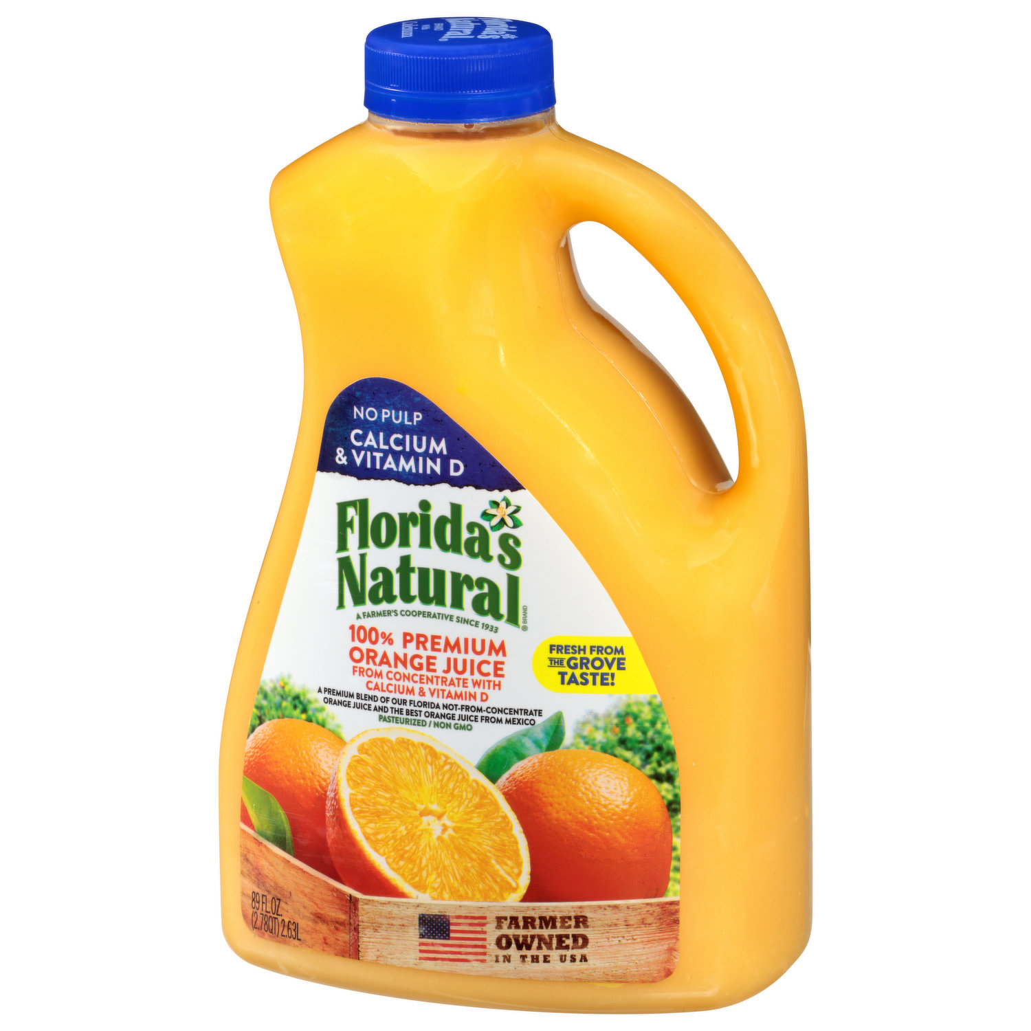 UNITED DAIRY 100% Pure Orange Juice .5 GAL PLASTIC JUG, Juice and Drinks