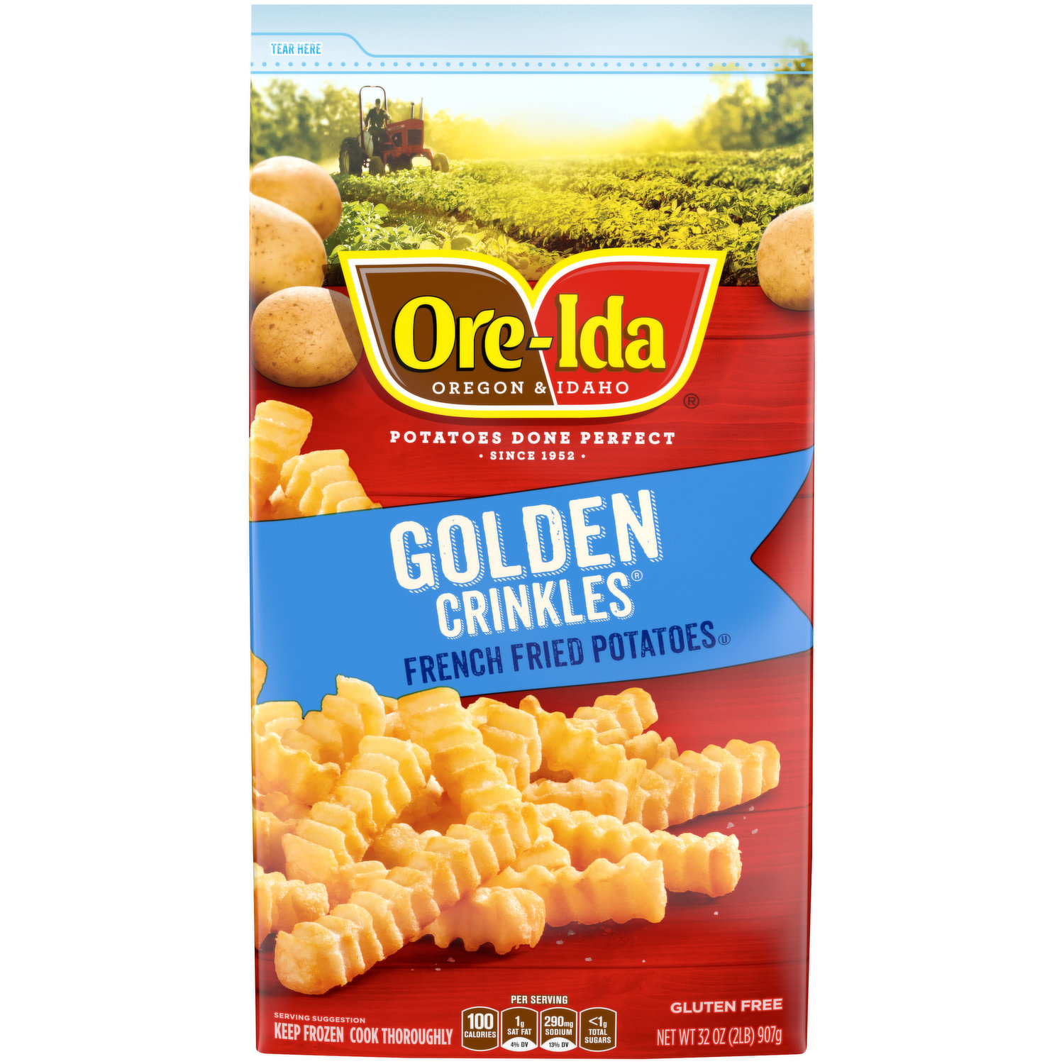 Ore-Ida Extra Crispy Seasoned Crinkle Cut Fries 26 Oz Stand Up Bag